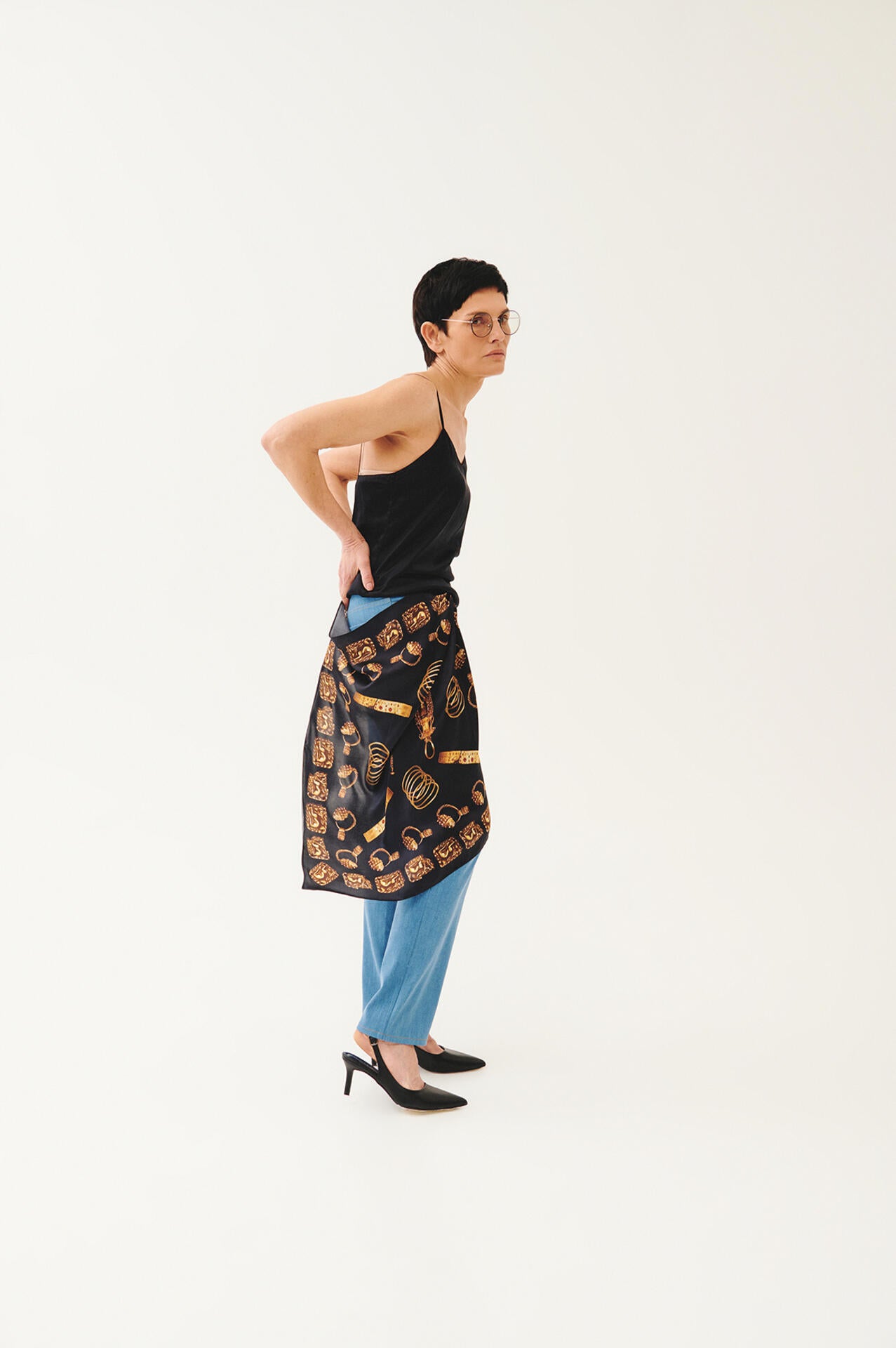 Silk scarf "Sarmatian gold"