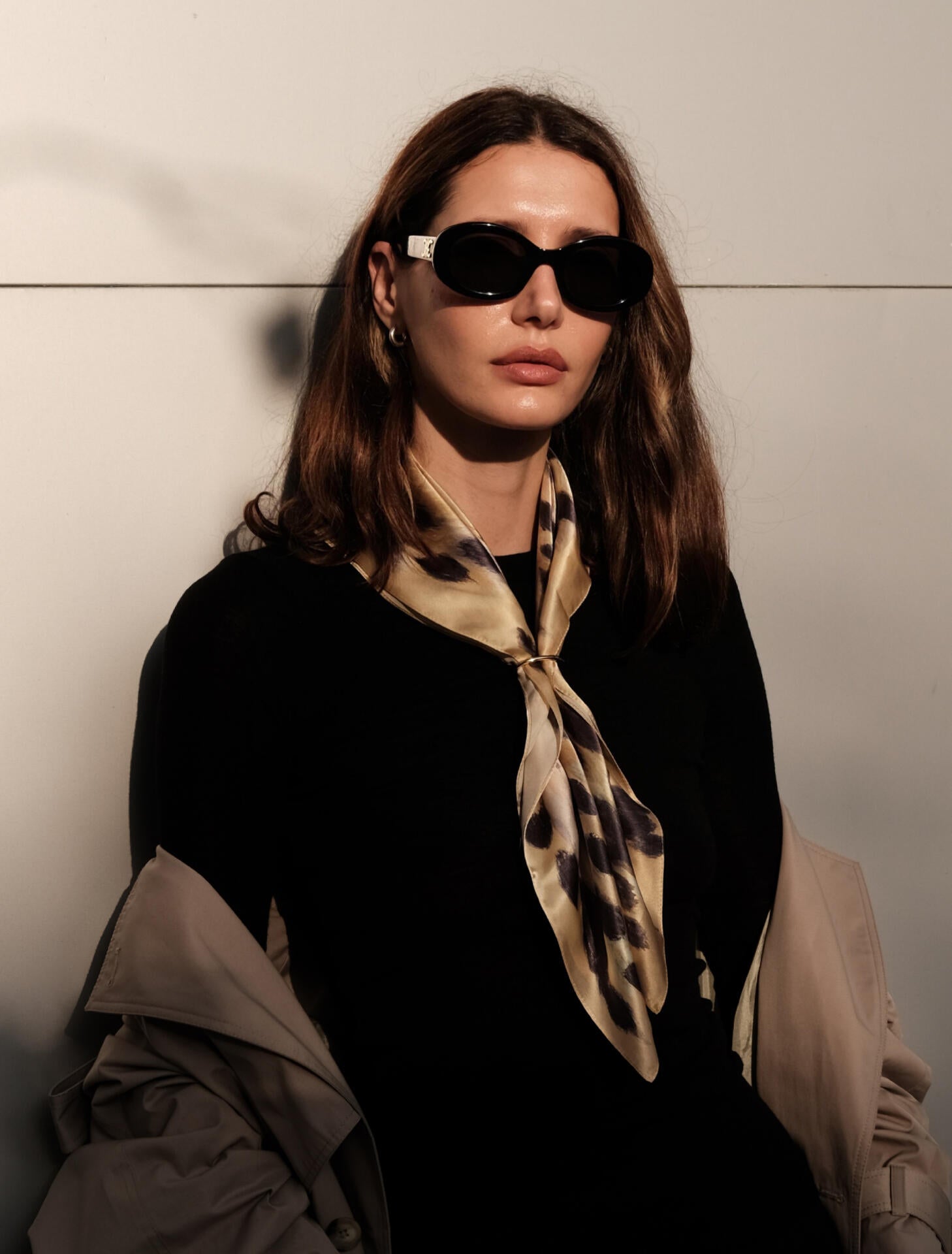 Silk scarf "The lynx"