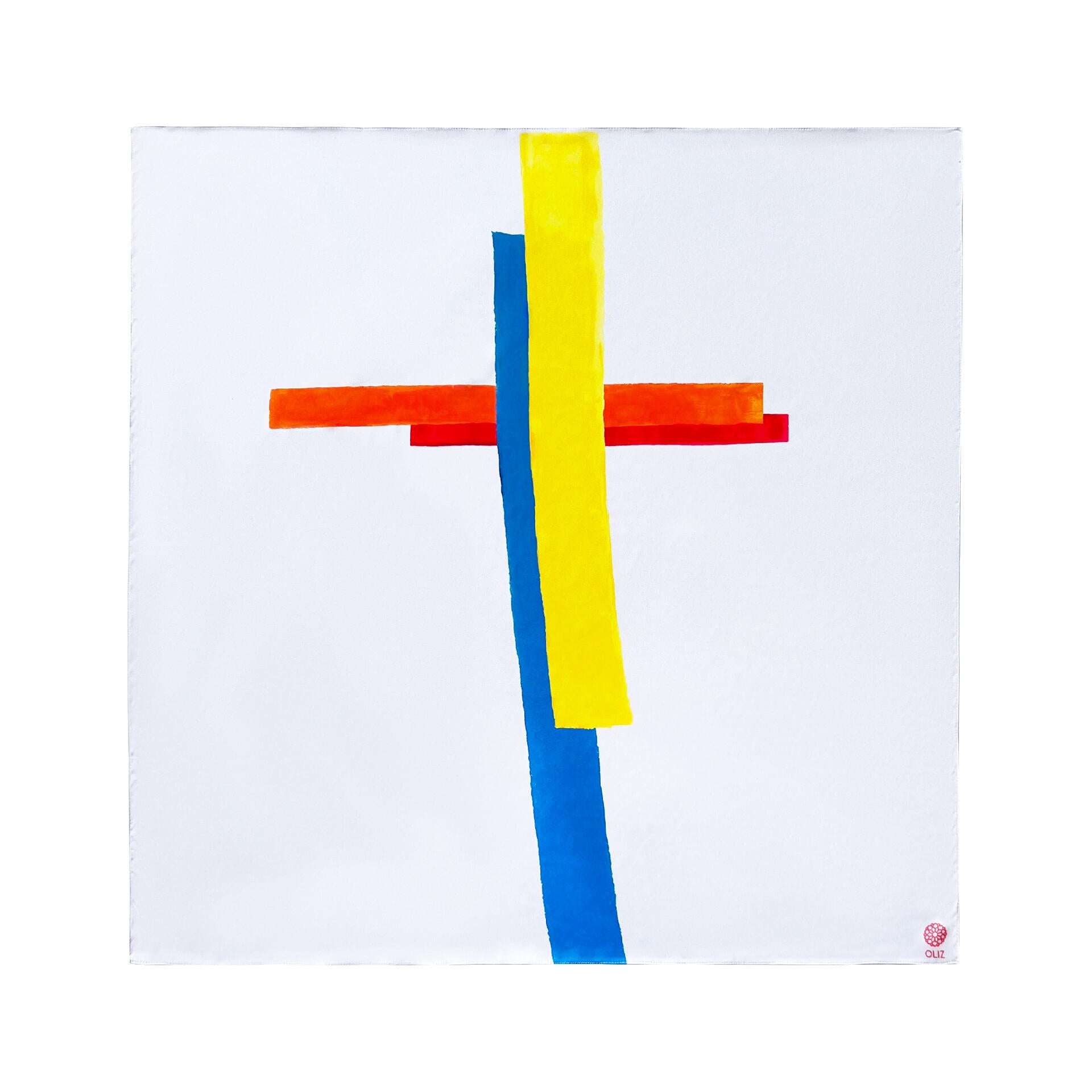 Fur silk scarf "Suprematism"