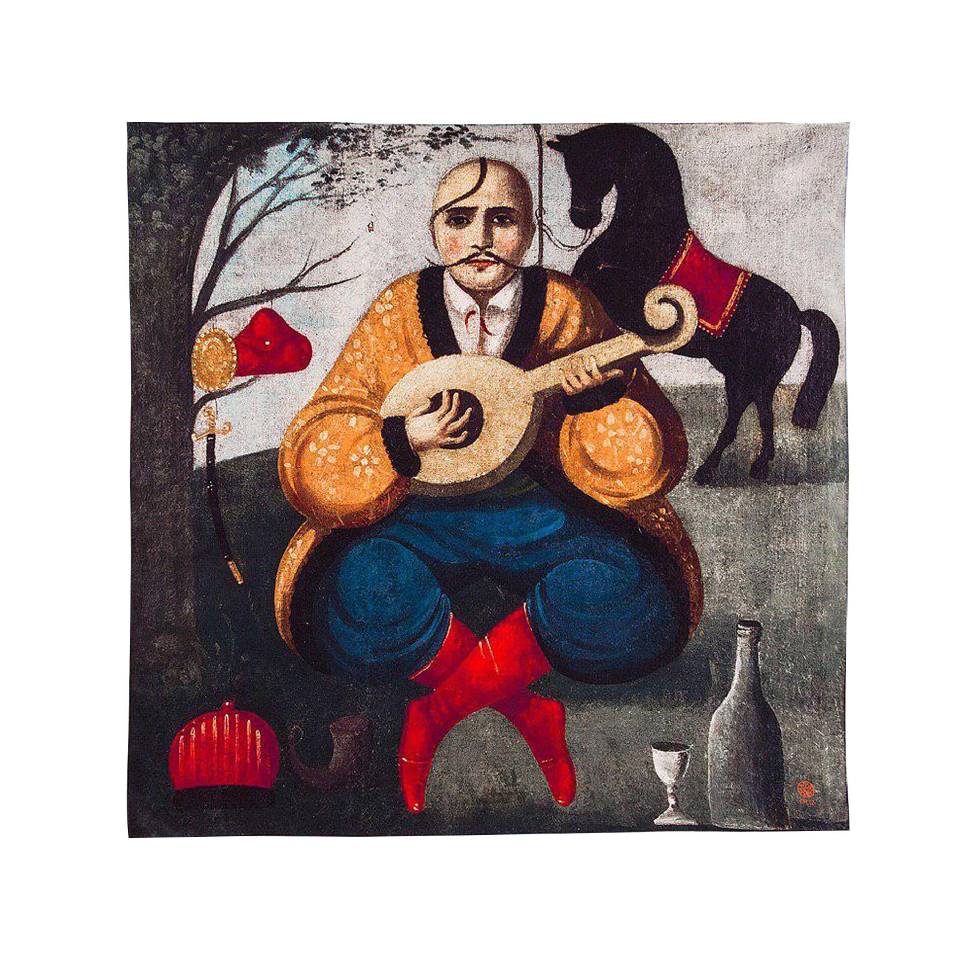 Silk scarf "Cossack Mamay"