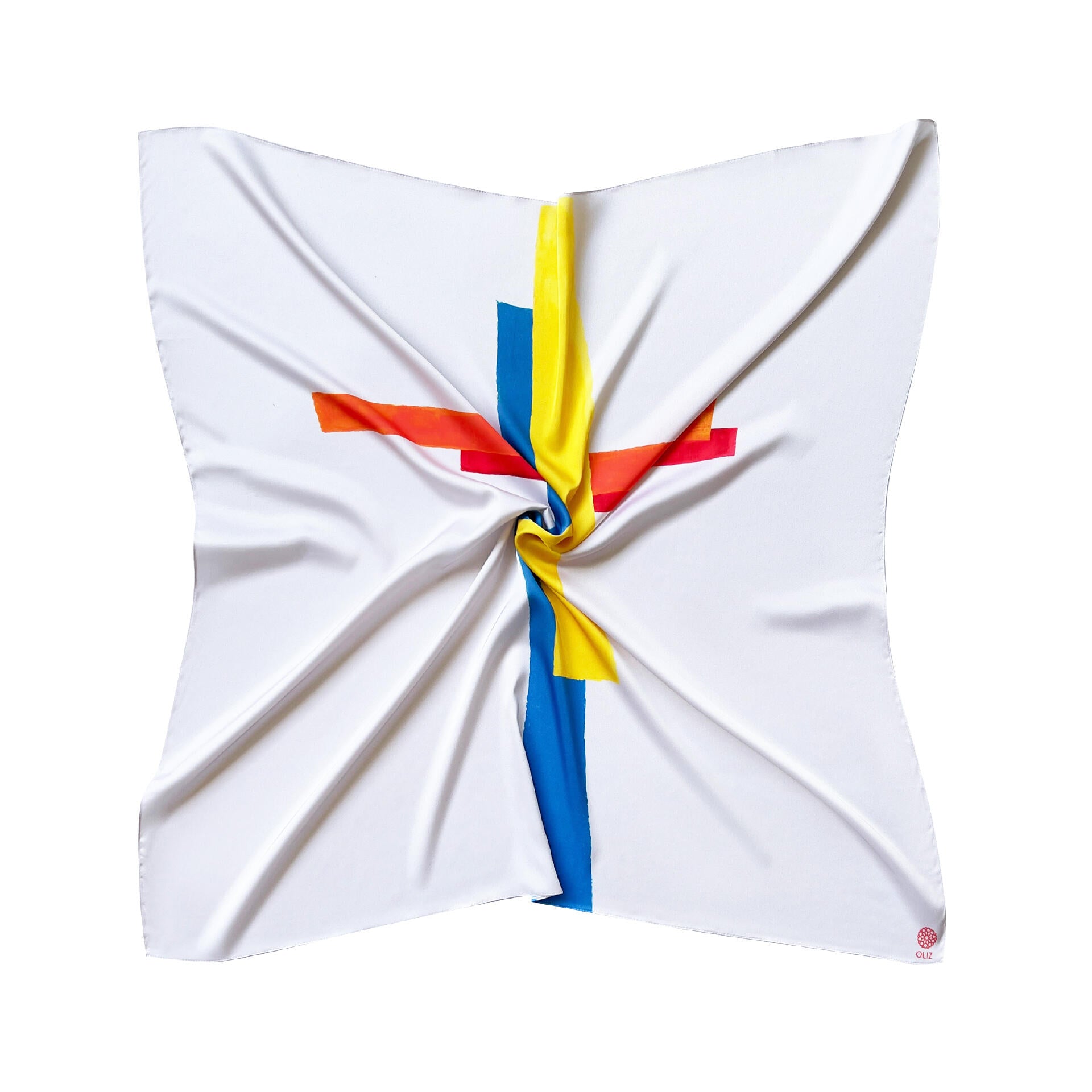 Fur silk scarf "Suprematism"