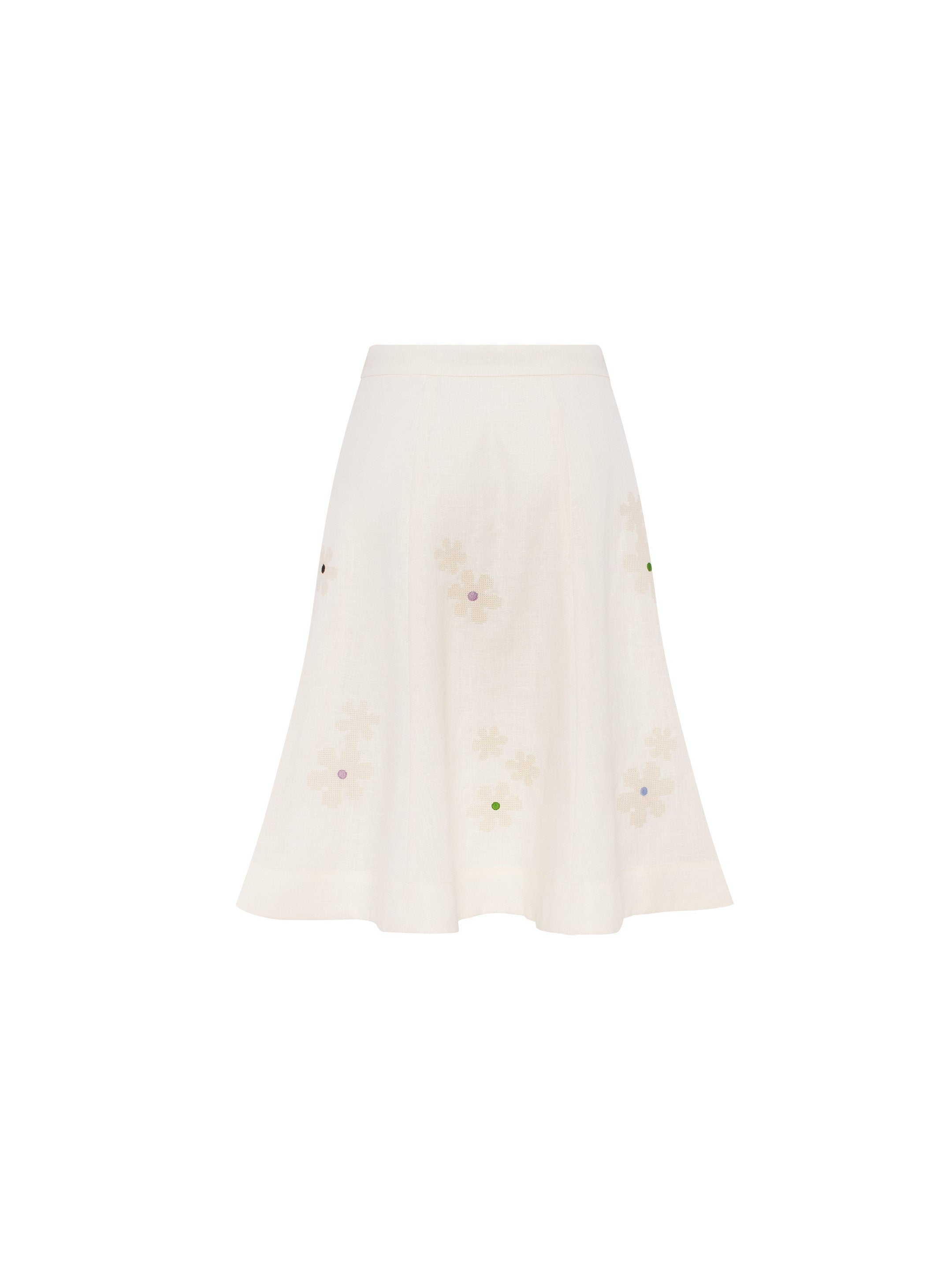 Milk‑coloured embroidered skirt “Oda”