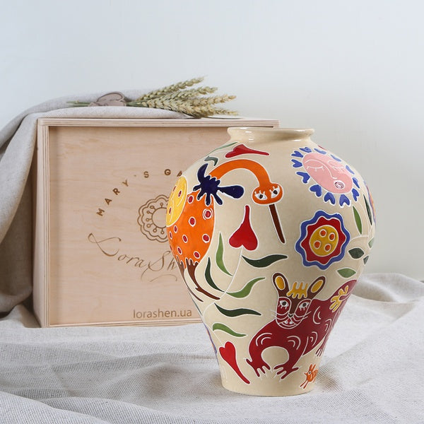 Vase Horshchyk medium, colored "Mary's Gardens" L