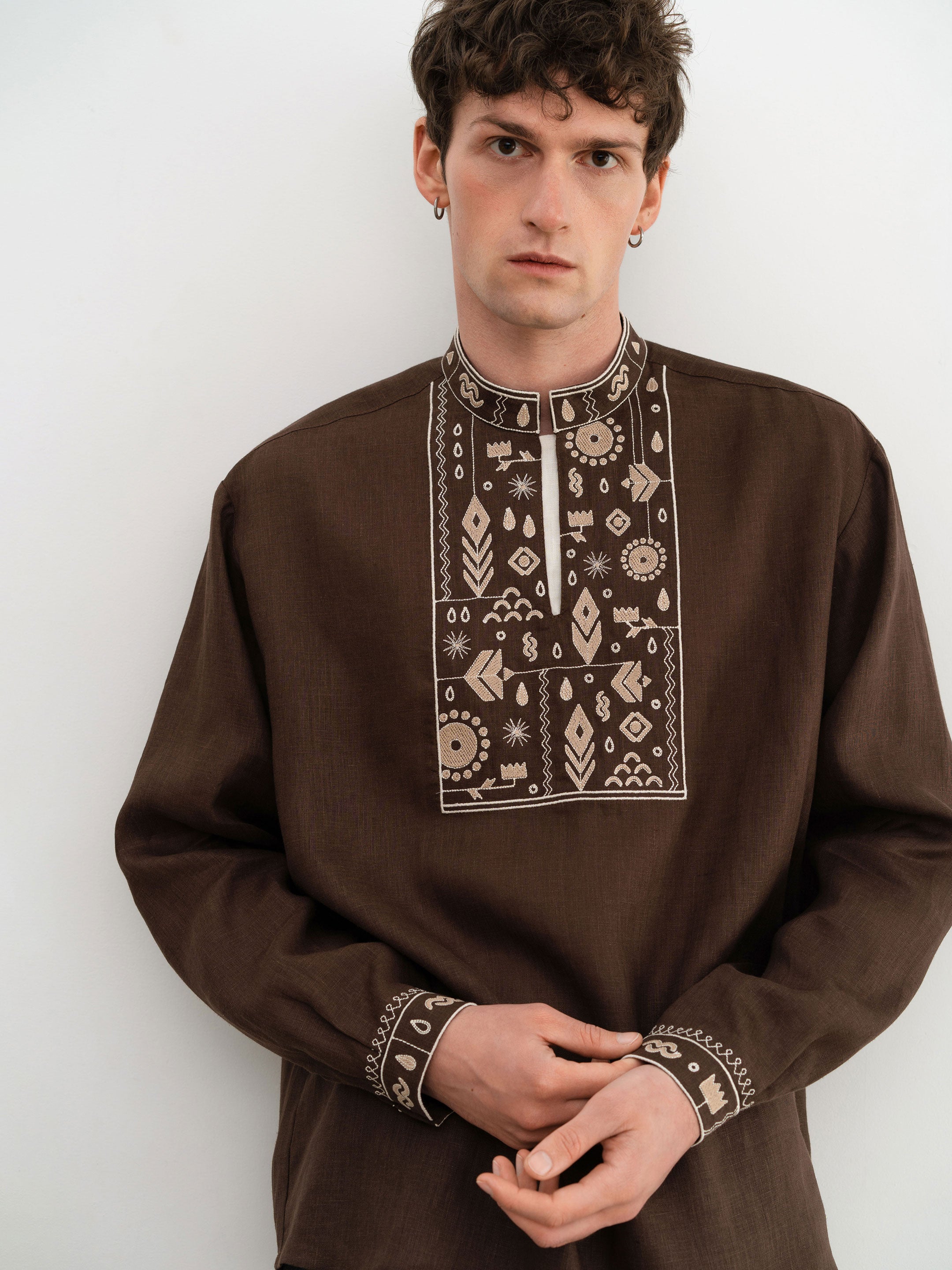 Men's shirt with removable ribbon "Ivasyk"