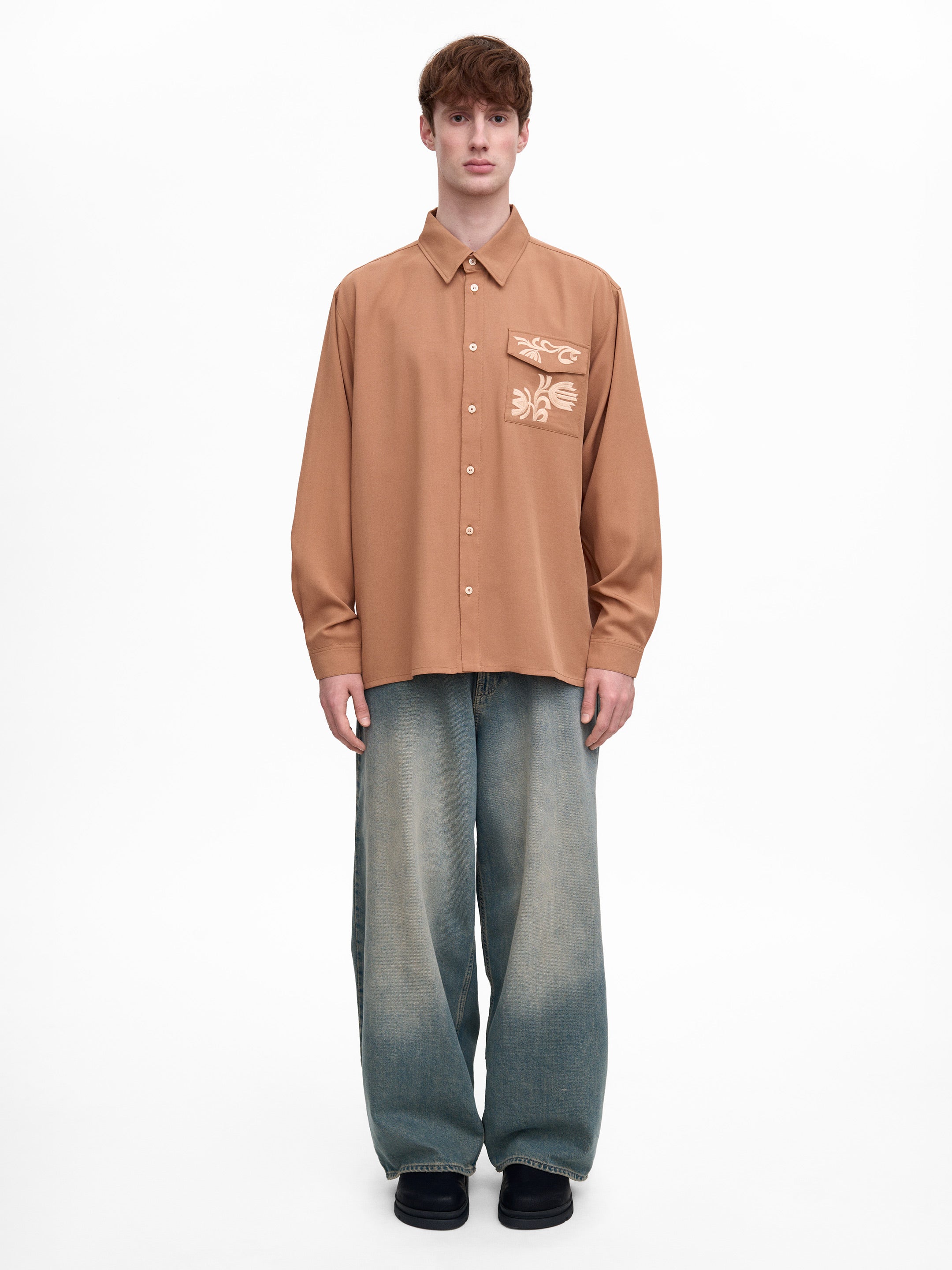 Light Embroidered Shirt "Khvylia sandy"