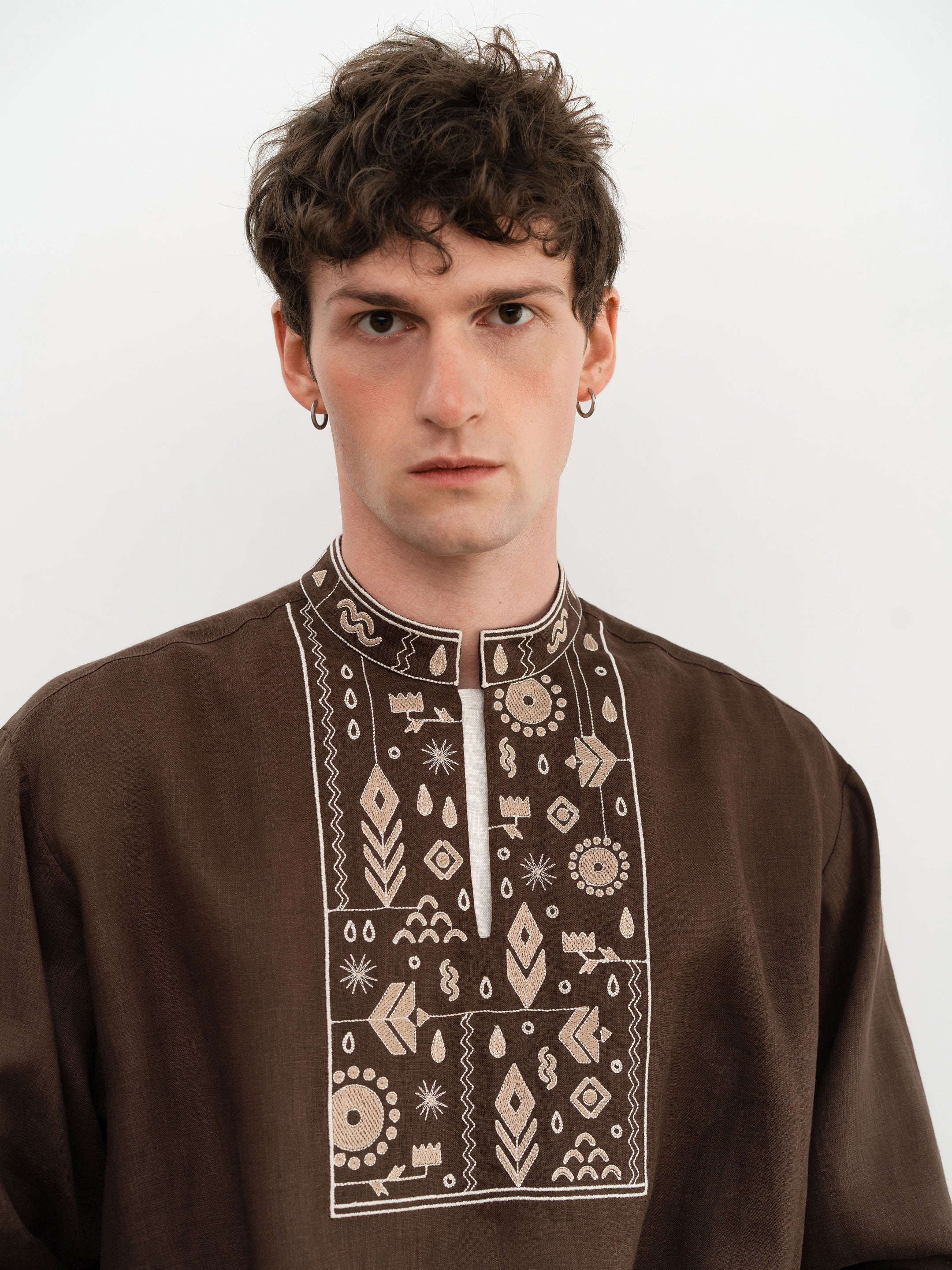 Men's shirt with removable ribbon "Ivasyk"