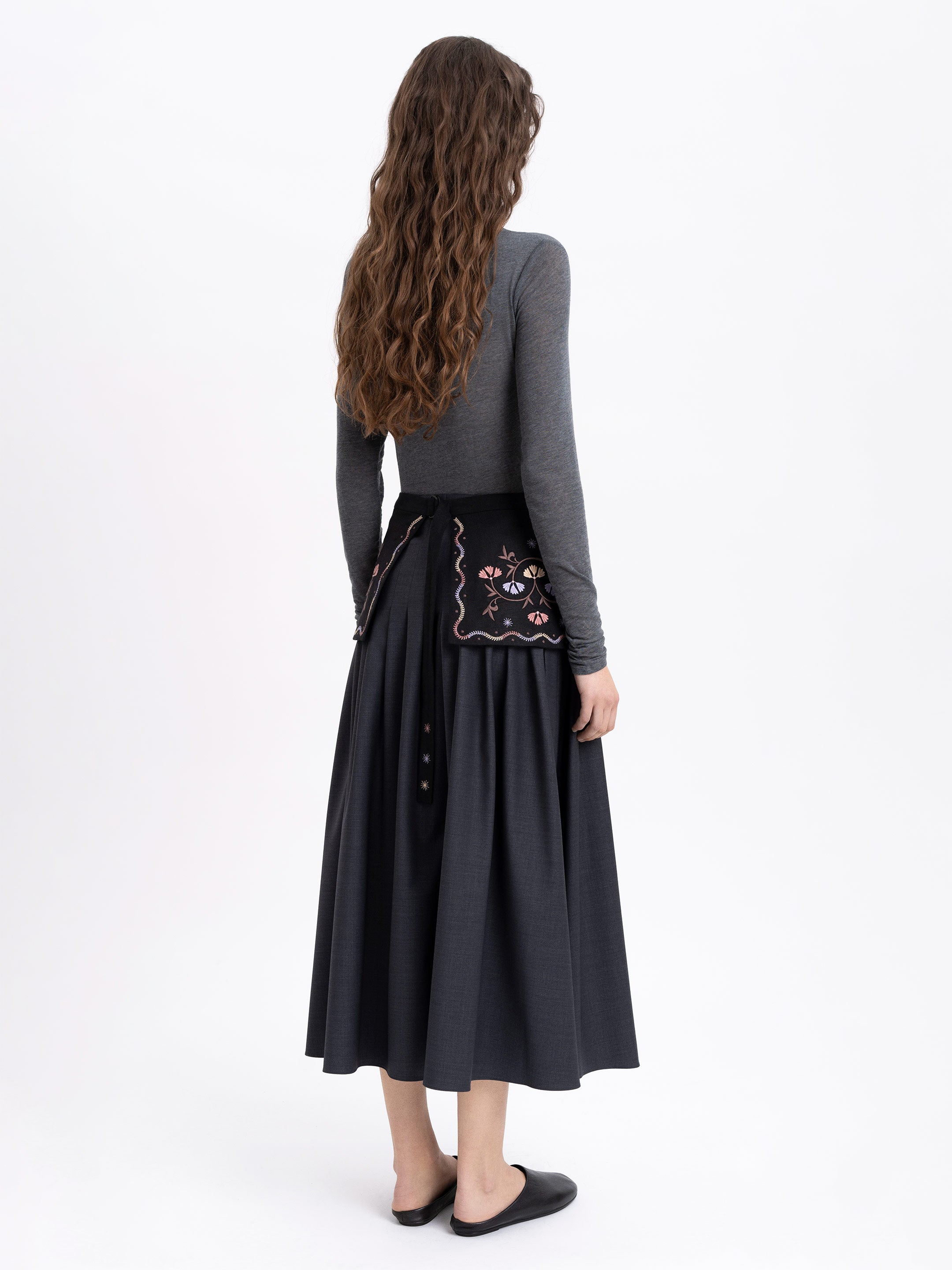 Black linen basque "Polyn"