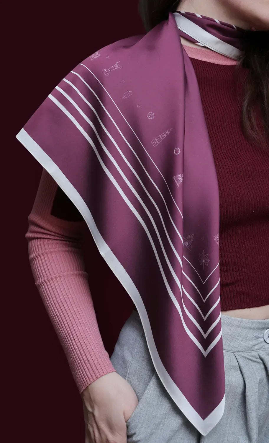 "My Kyiv" Scarf (Burgundy)