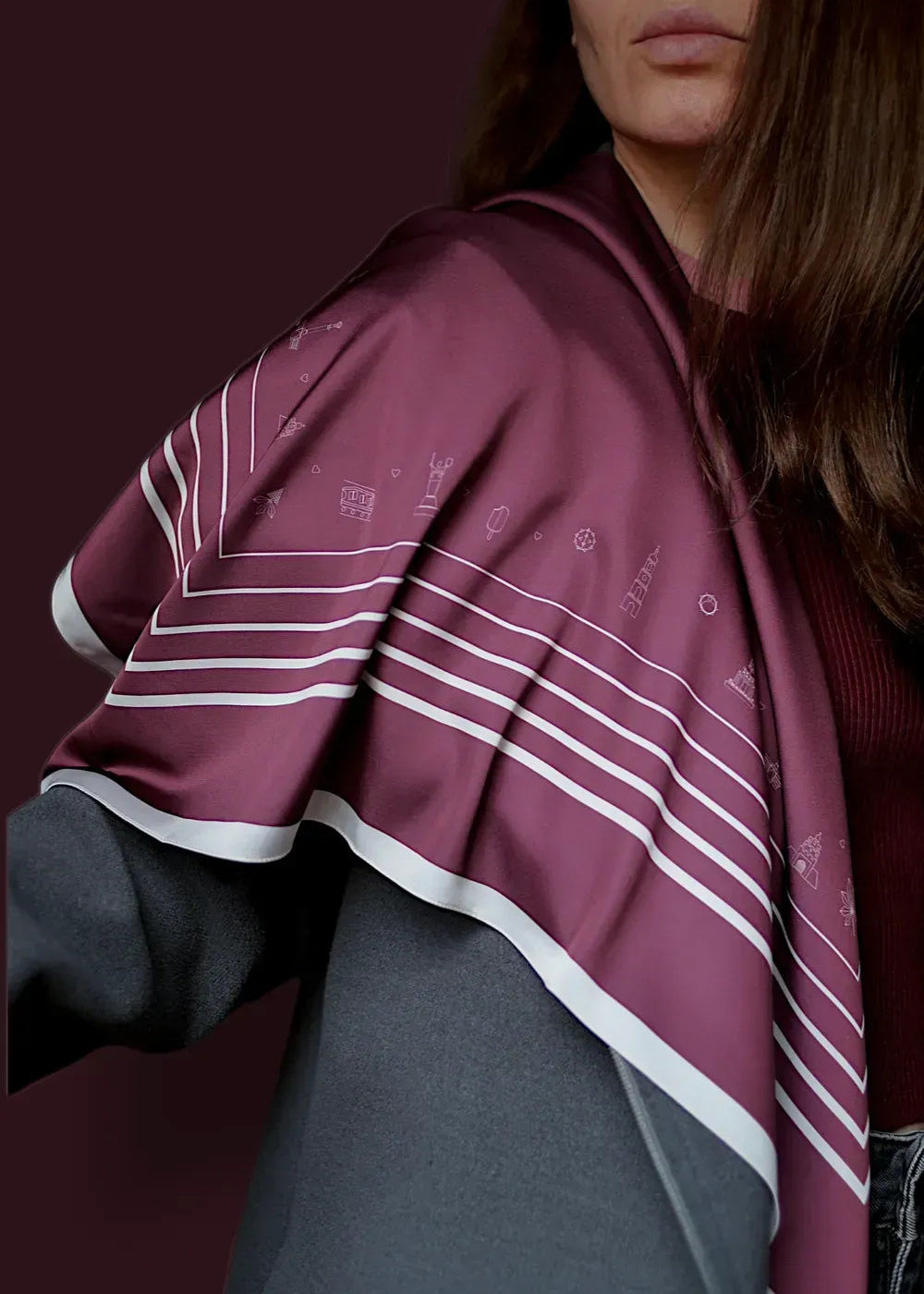 "My Kyiv" Scarf (Burgundy)