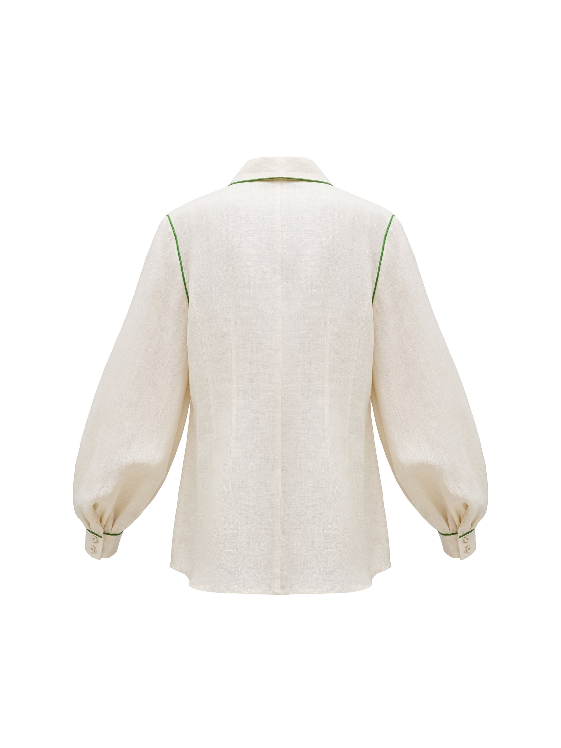 Linen embroidered shirt of milk color "Zhuravlyna"