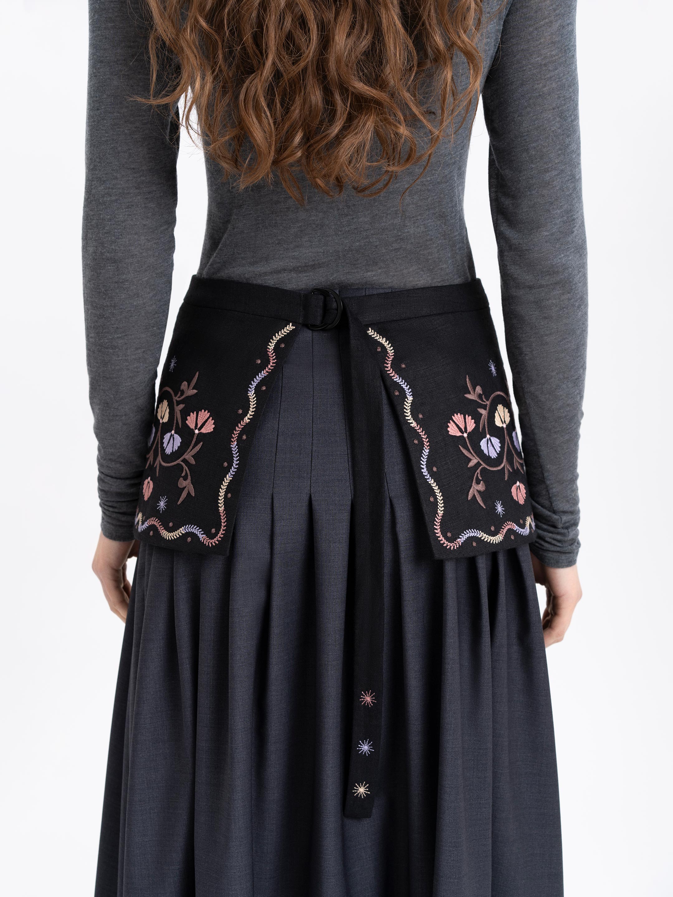 Black linen basque "Polyn"