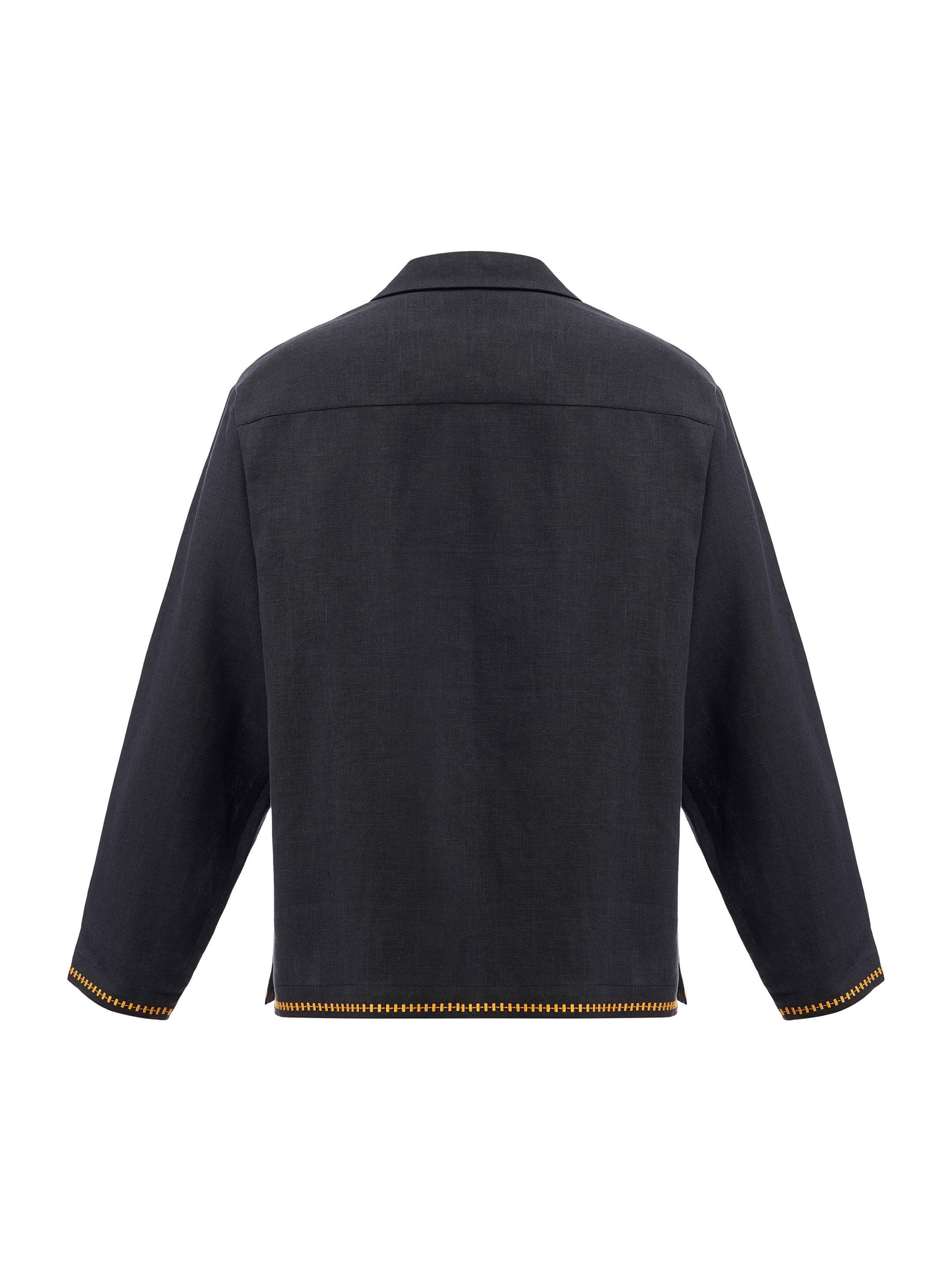 Dark shirt with colored embroidery "Hlid"