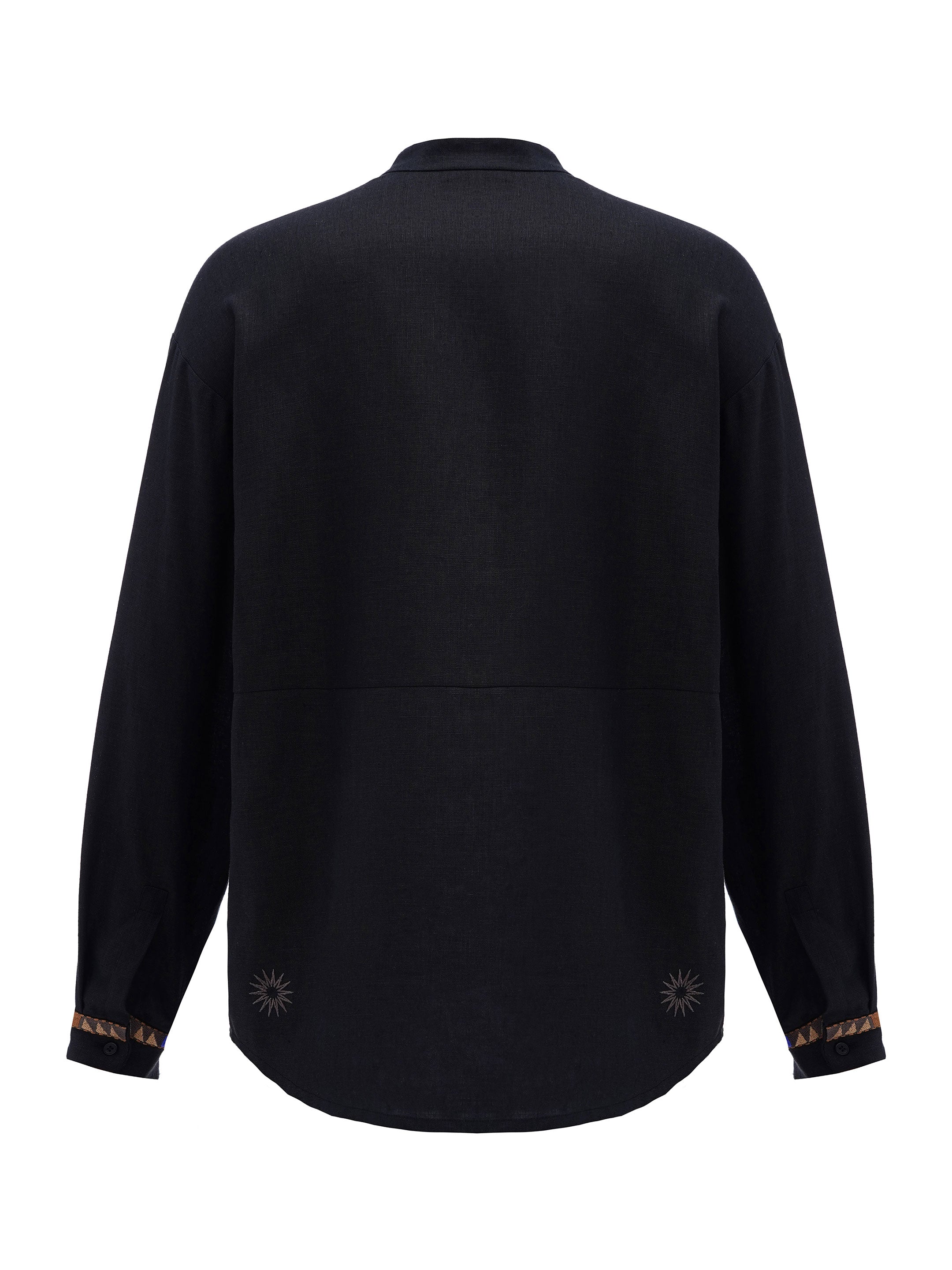Men's linen shirt on buttons with embroidery Zvir