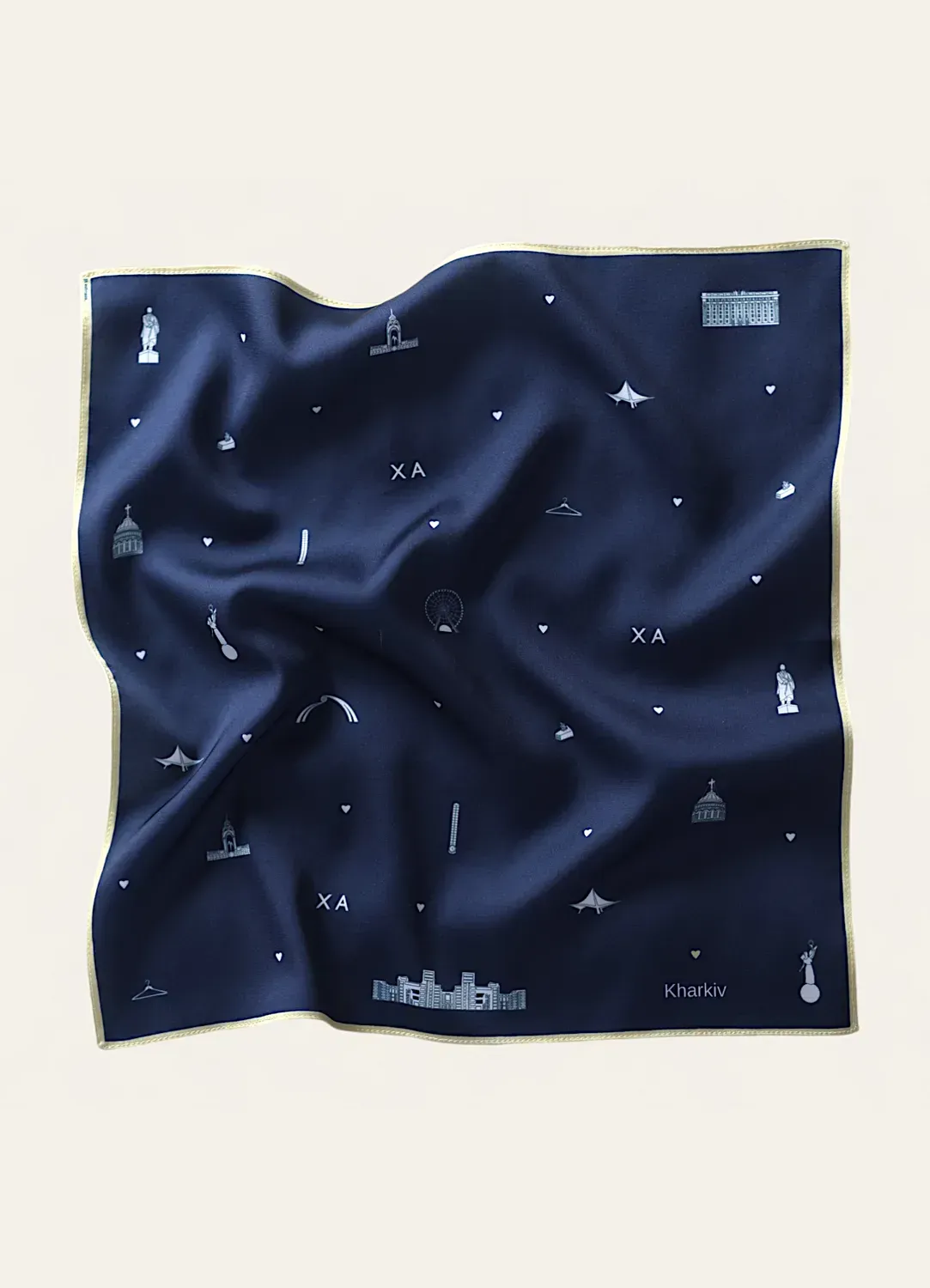 "My Kharkiv" Pocket Square (Dark blue)