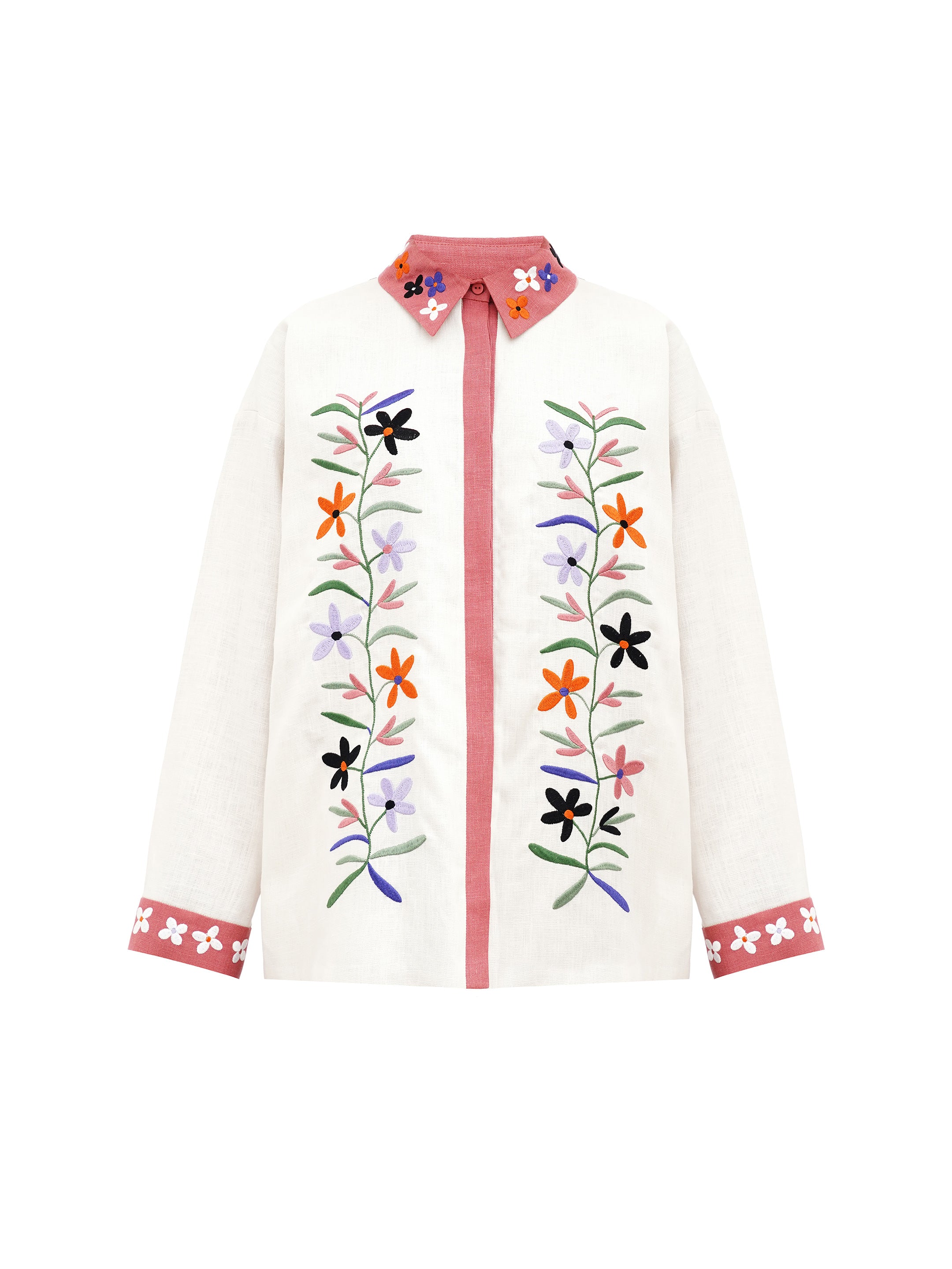 Women's shirt with an embroidered floral ornament "Ruta"