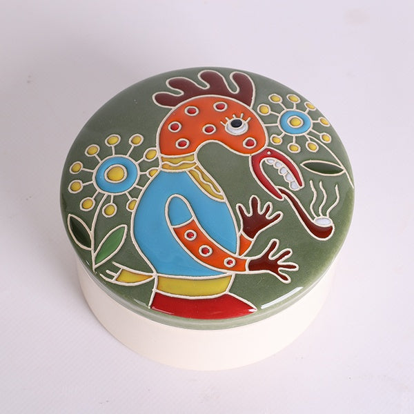 Ceramic casket "Zodiac ZviroKroot" Rooster