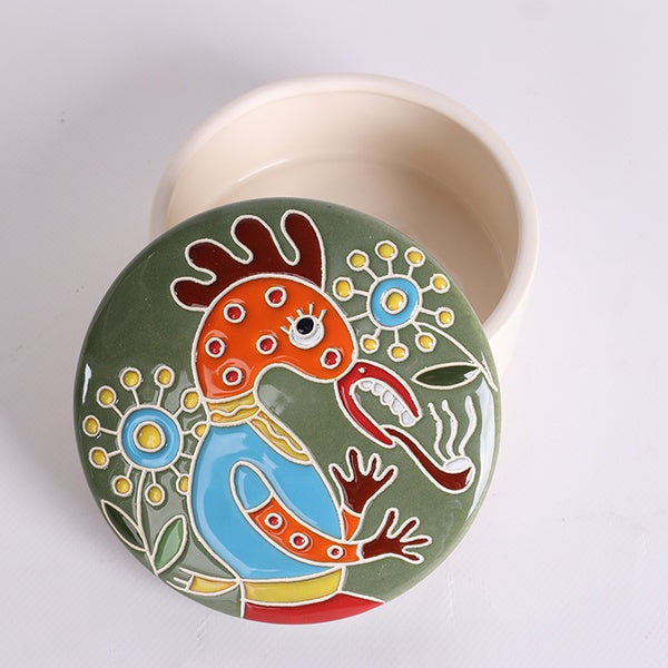 Ceramic casket "Zodiac ZviroKroot" Rooster