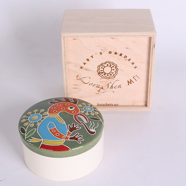 Ceramic casket "Zodiac ZviroKroot" Rooster