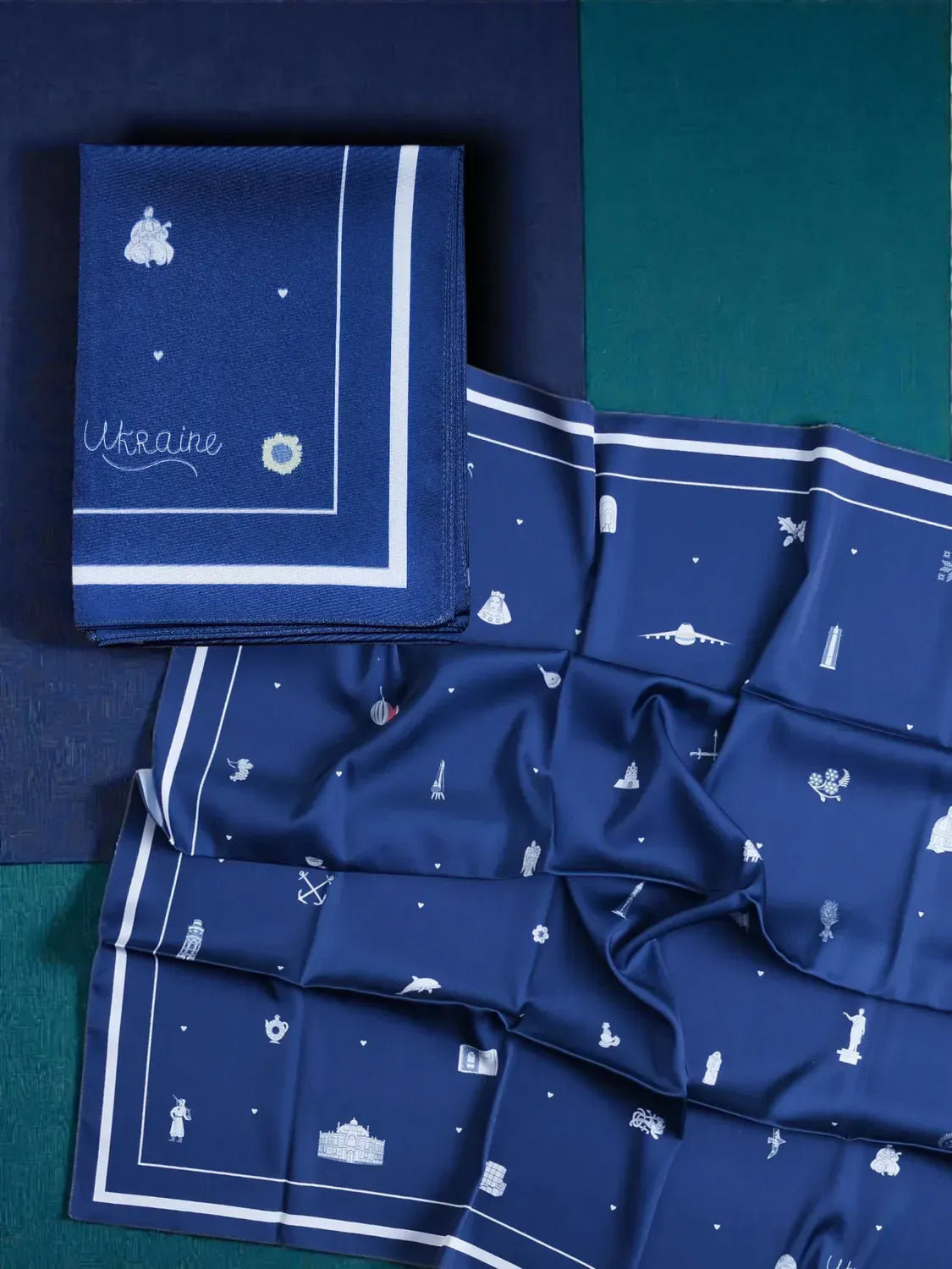 "Peaceful Ukraine" Scarf (Dark blue)