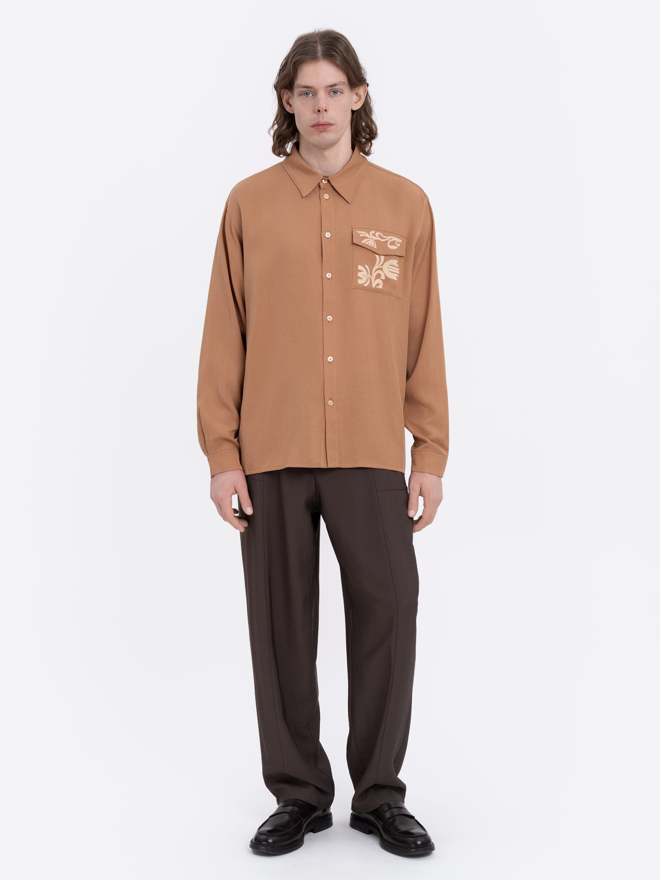 Light Embroidered Shirt "Khvylia sandy"