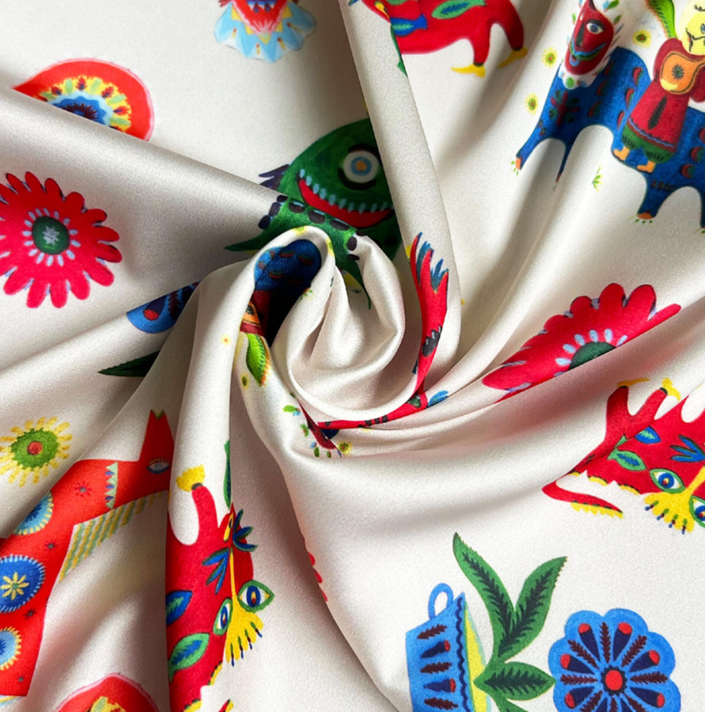 Artificial silk scarf "The world of Prykhodko"