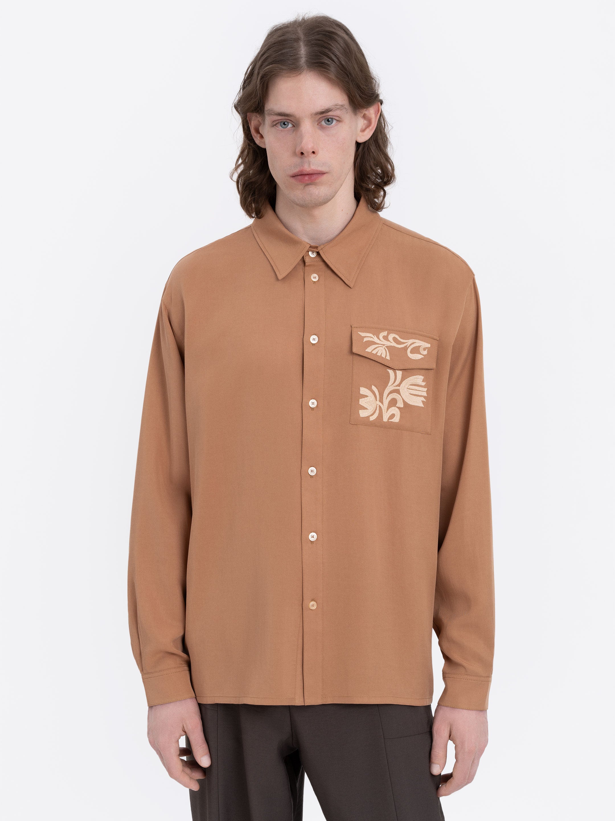 Light Embroidered Shirt "Khvylia sandy"