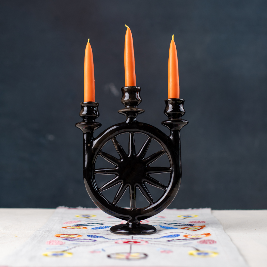 Stellar triple cande holder black