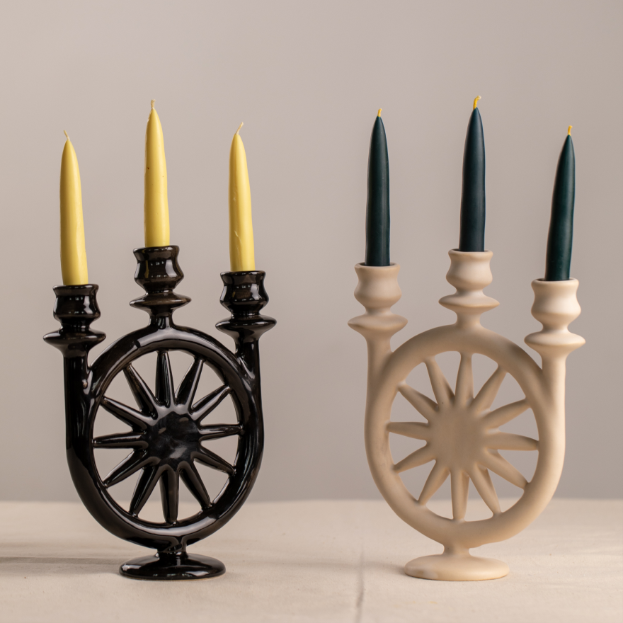 Stellar triple cande holder black