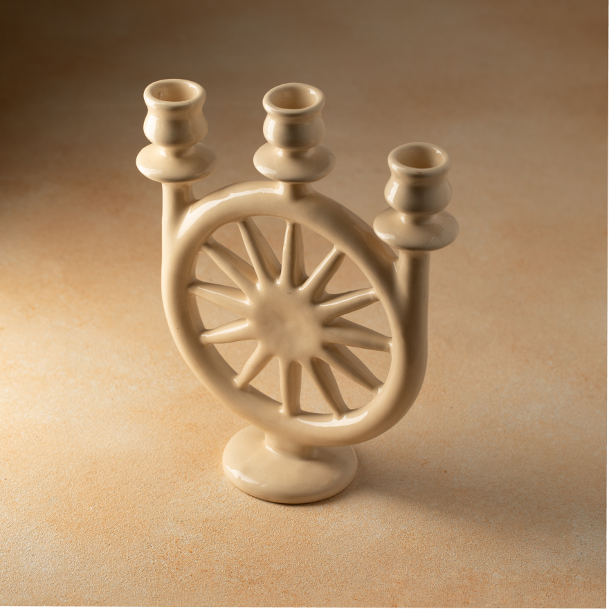 Stellar triple cande holder white