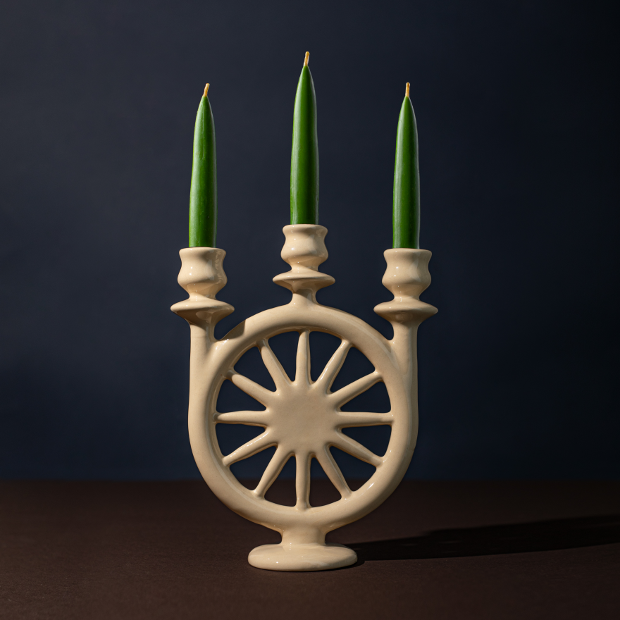 Stellar triple cande holder white