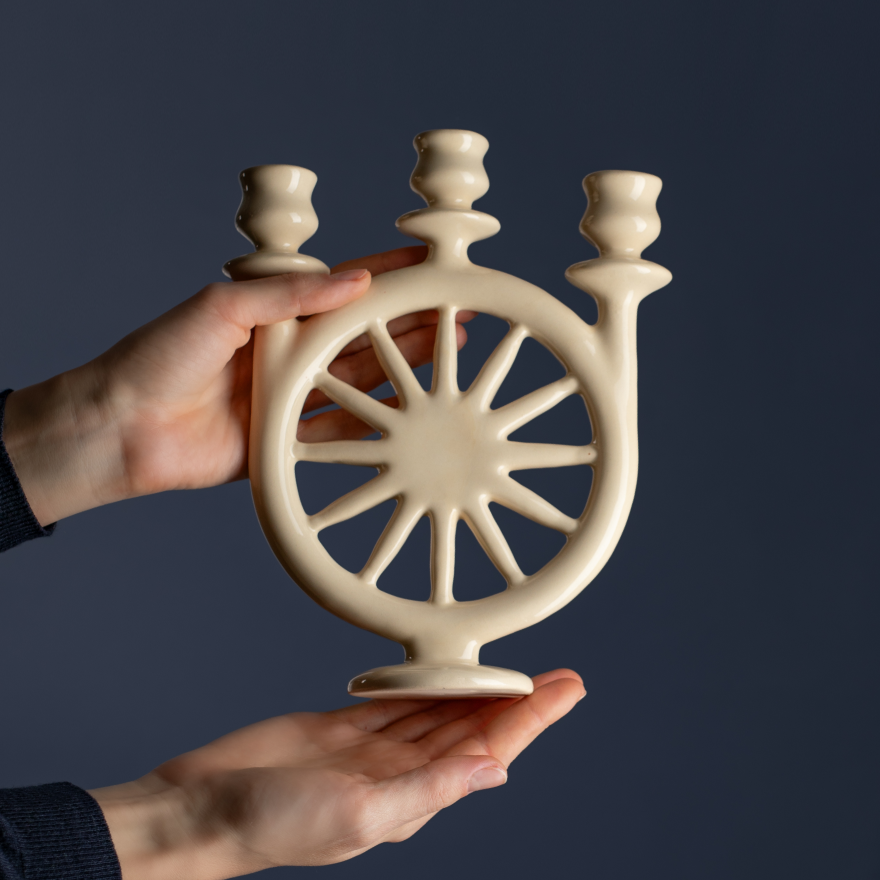 Stellar triple cande holder white