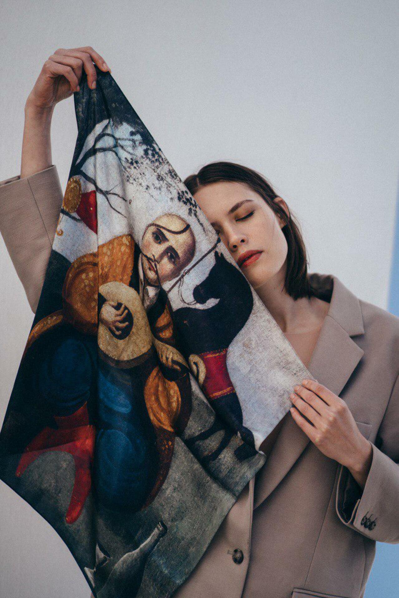 Silk scarf "Cossack Mamay"