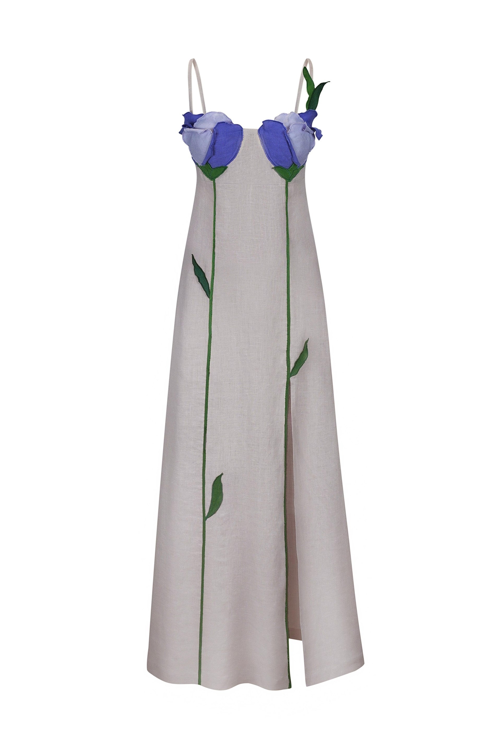 Flower maxi sundress (powder/lavender)