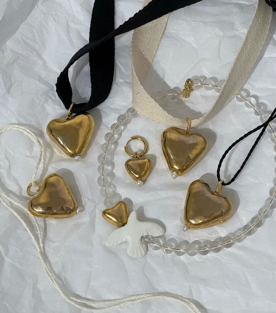 Pendant big heart "SKARB" gold