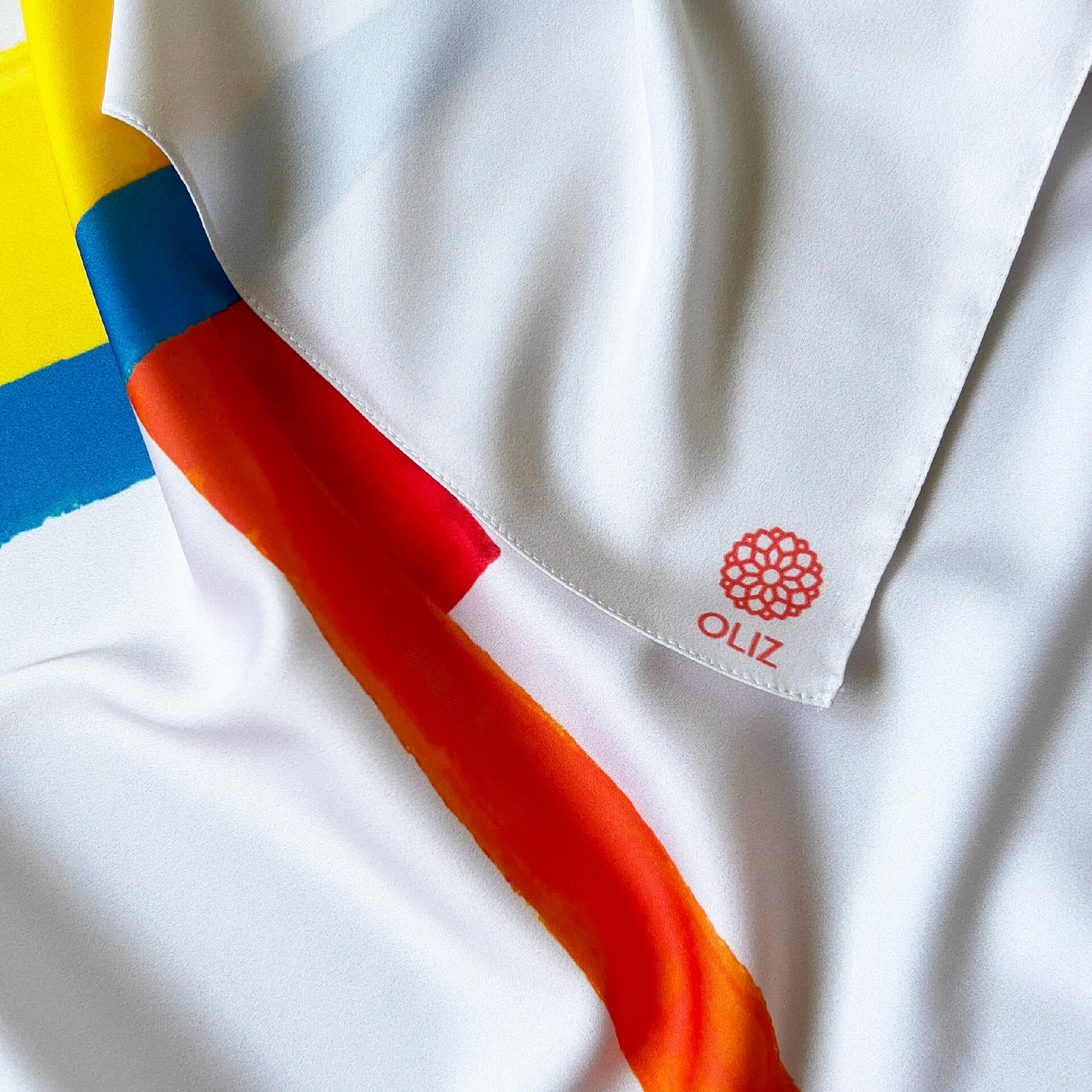 Fur silk scarf "Suprematism"