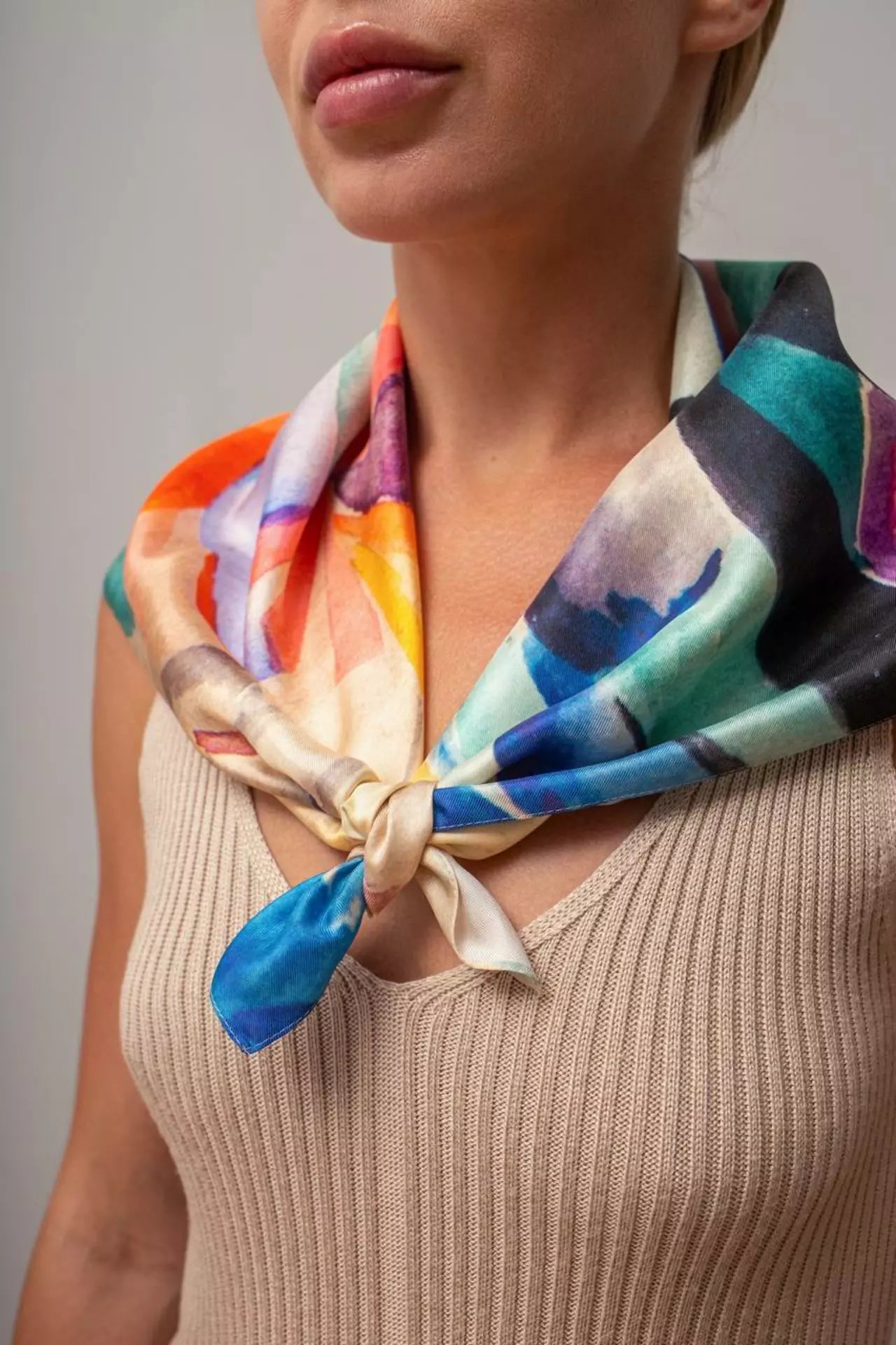 Silk scarf “Composition”