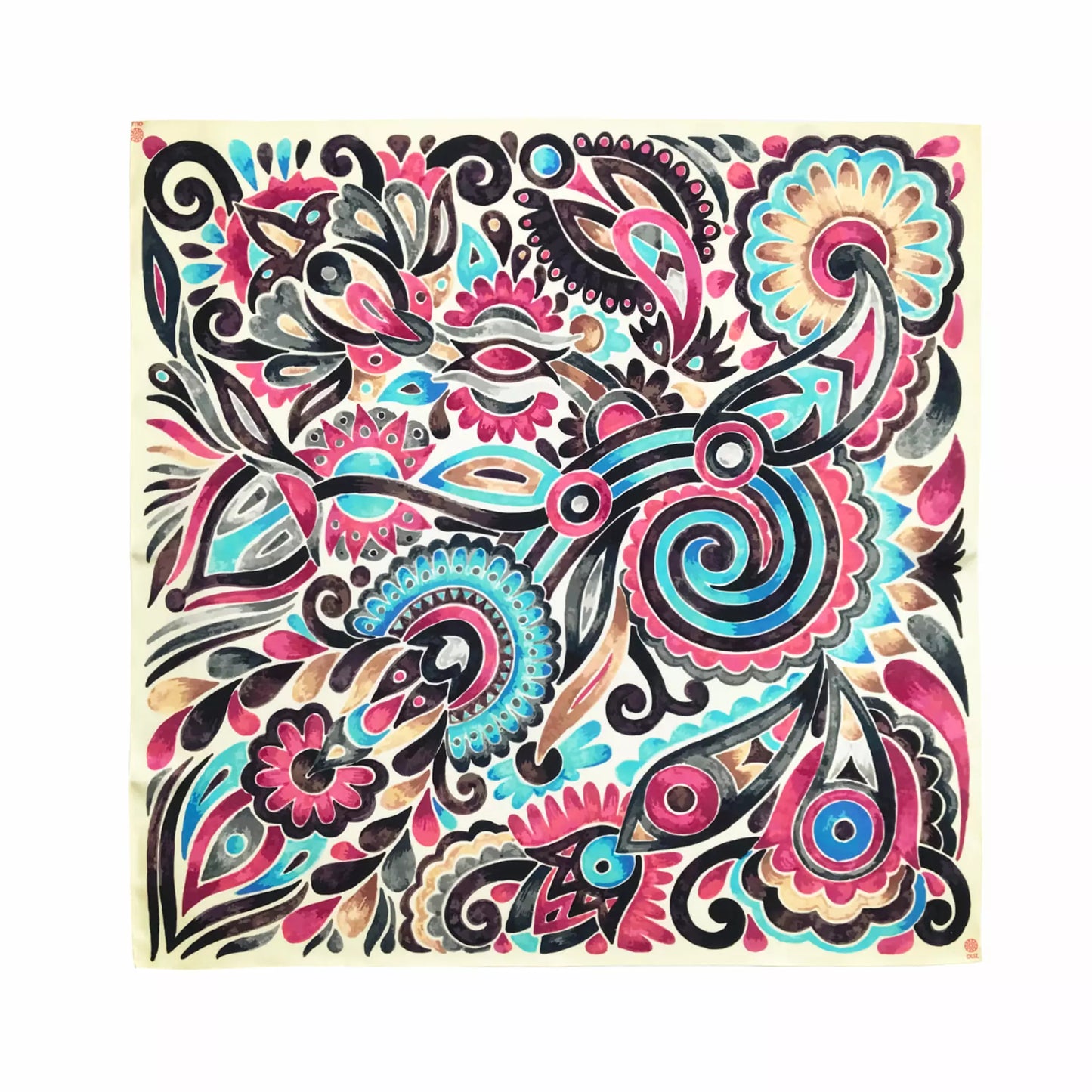 Silk scarf "Pink abstraction"