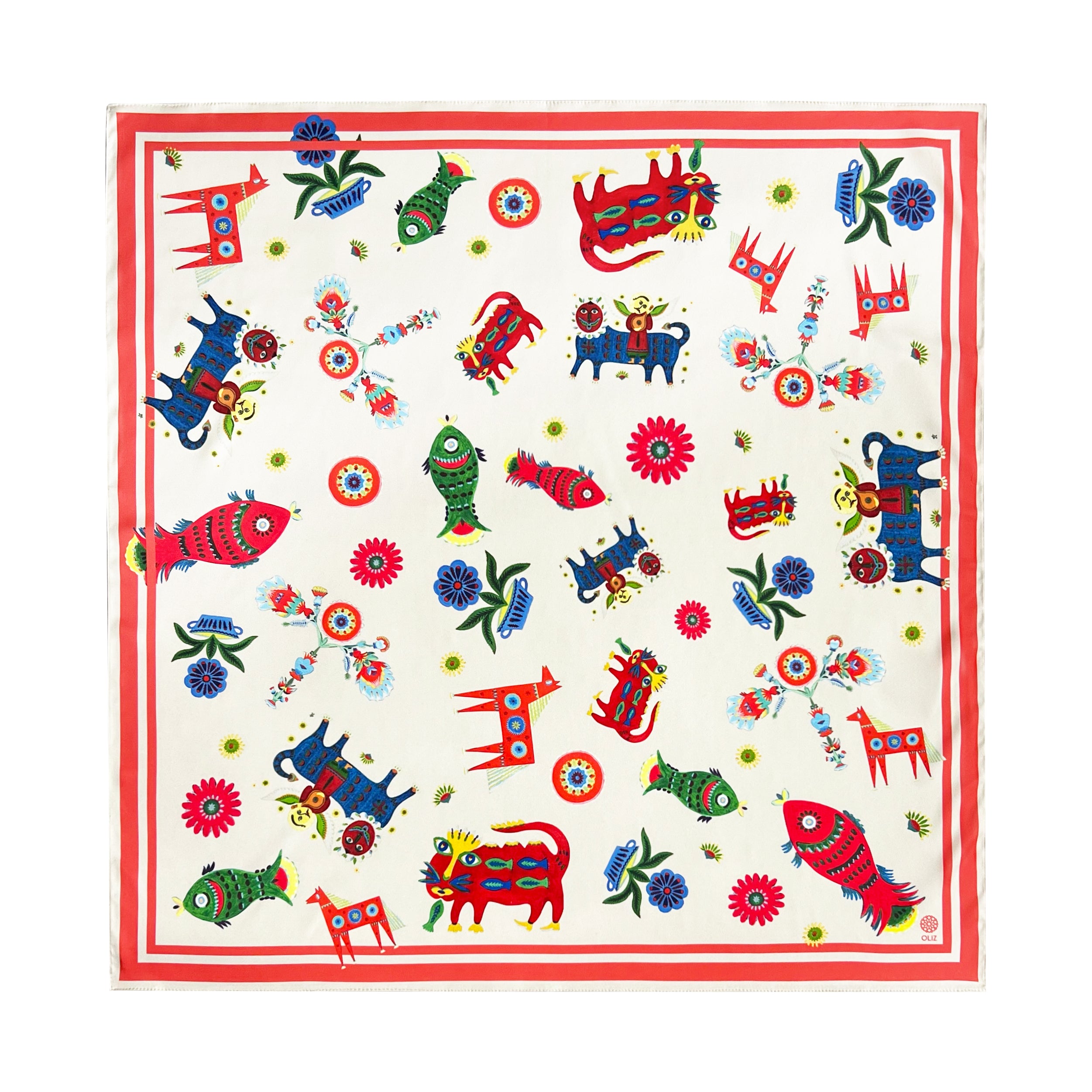 Artificial silk scarf "The world of Prykhodko"