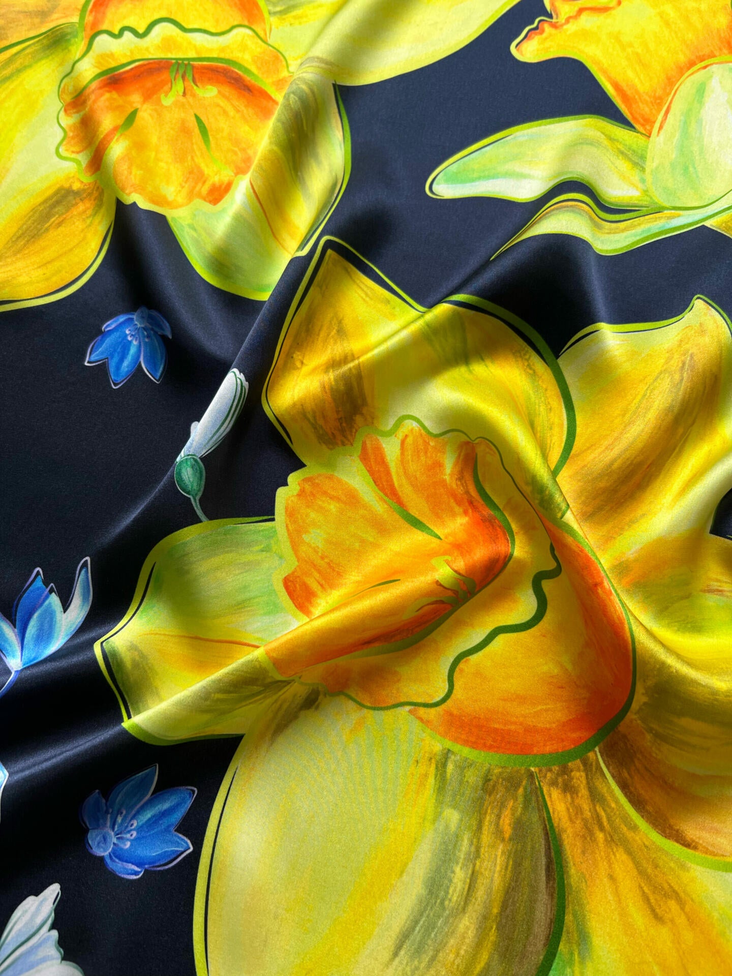 Silk scarf “Flowers of indomitability"