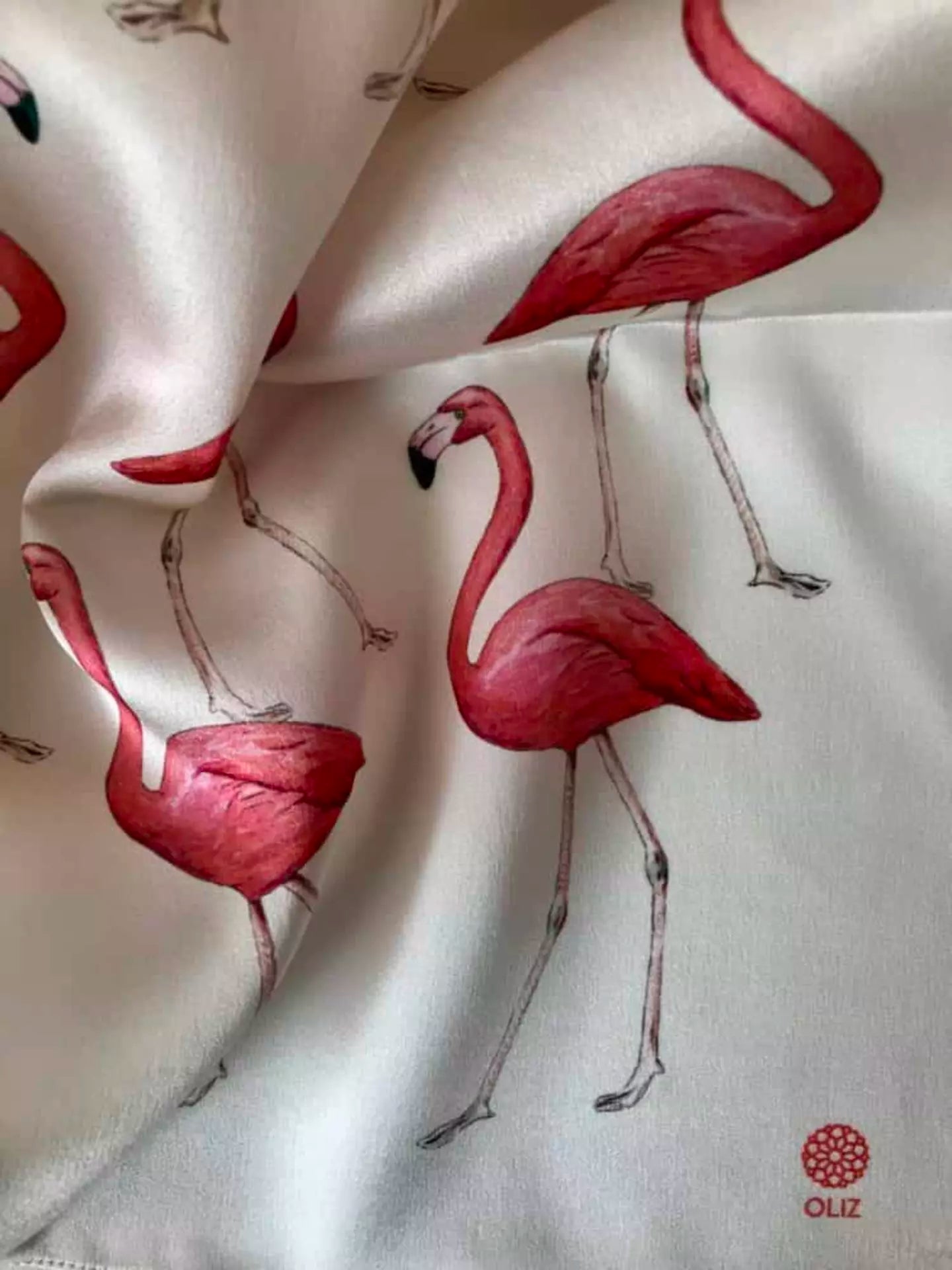 Flamingo silk scarf