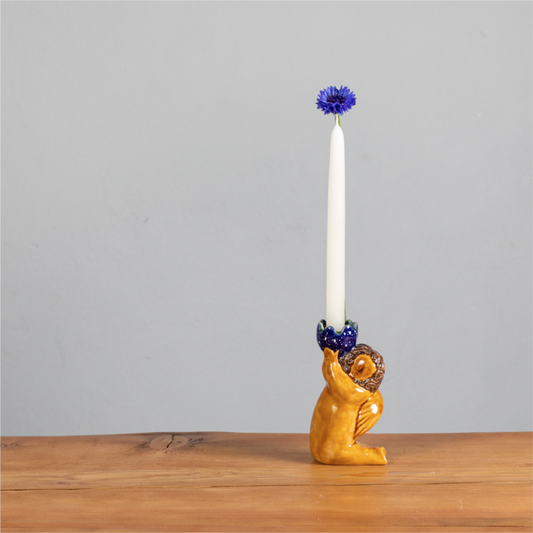 Candle holder «Angel with a cornflower»