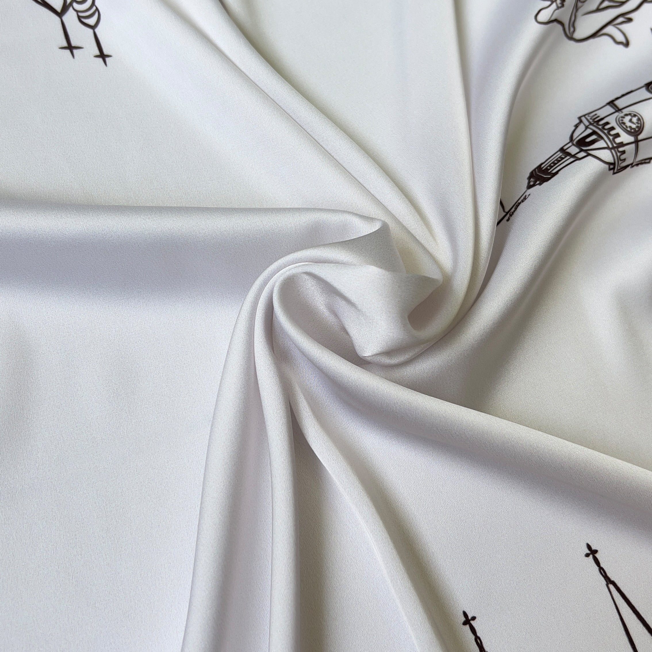 Scarf "Architectural Landmarks of Ukraine" (white)