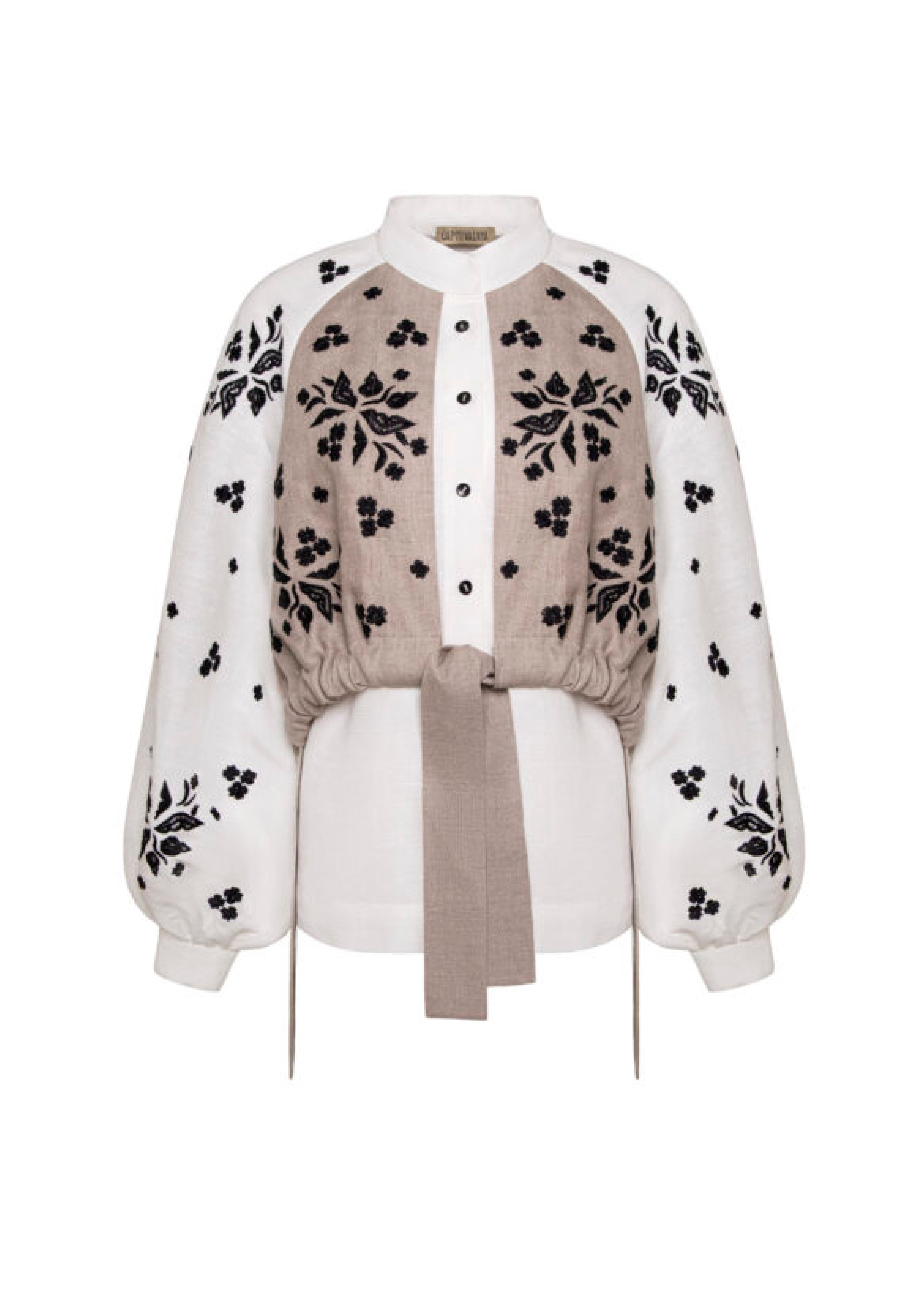 Blouse with keptarik “Yavorivskyi divotsvit” (black ornament)