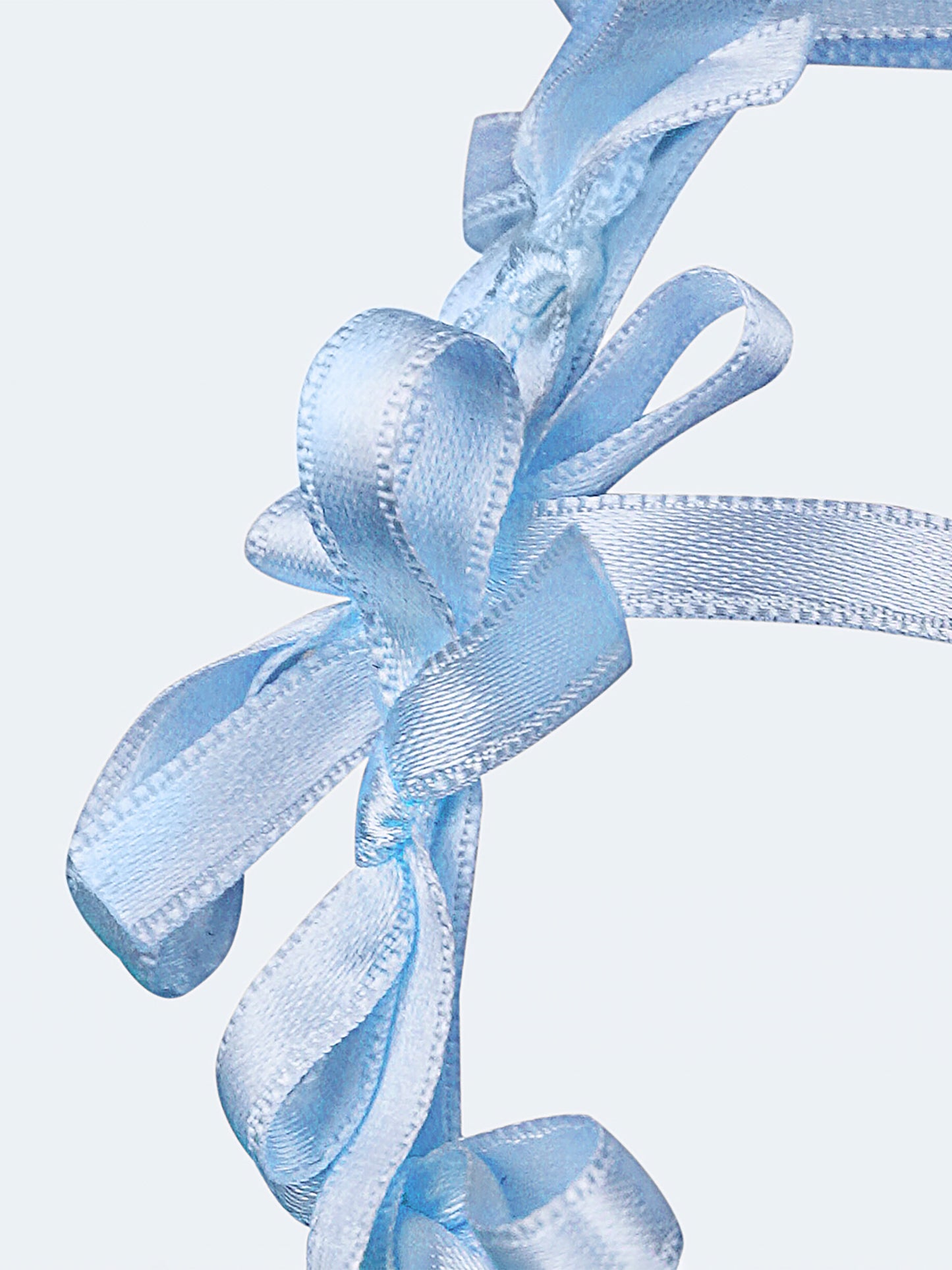 Light summer wreath of blue satin thread "Lebidka"