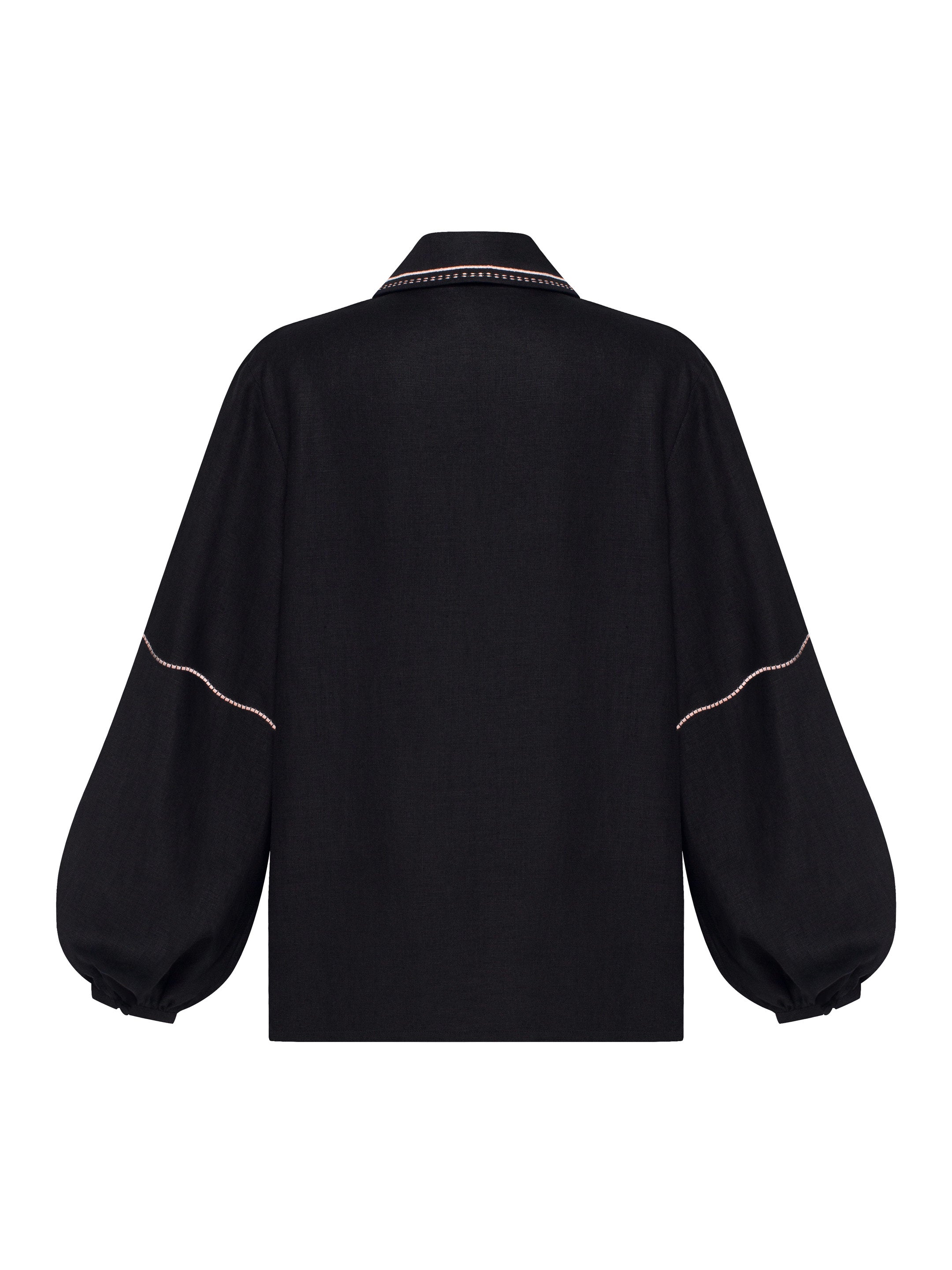 Black shirt with colorful embroidery "Polysk"