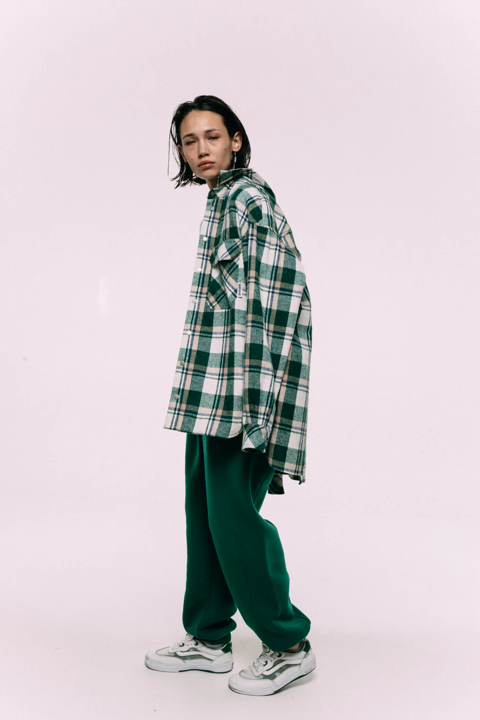 Checkered insulated shirt GREEN #1