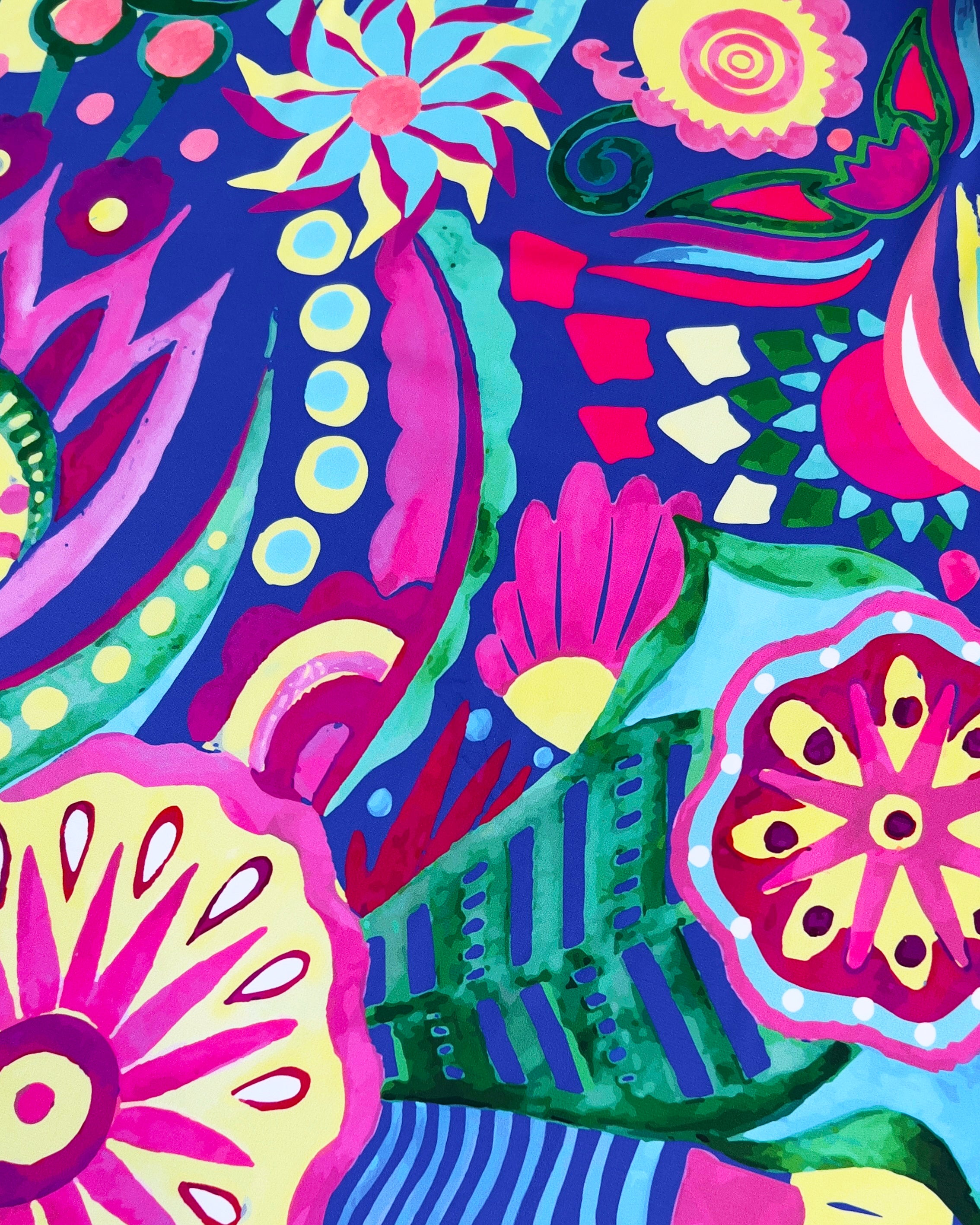 Silk scarf "Colorful Fantasy"