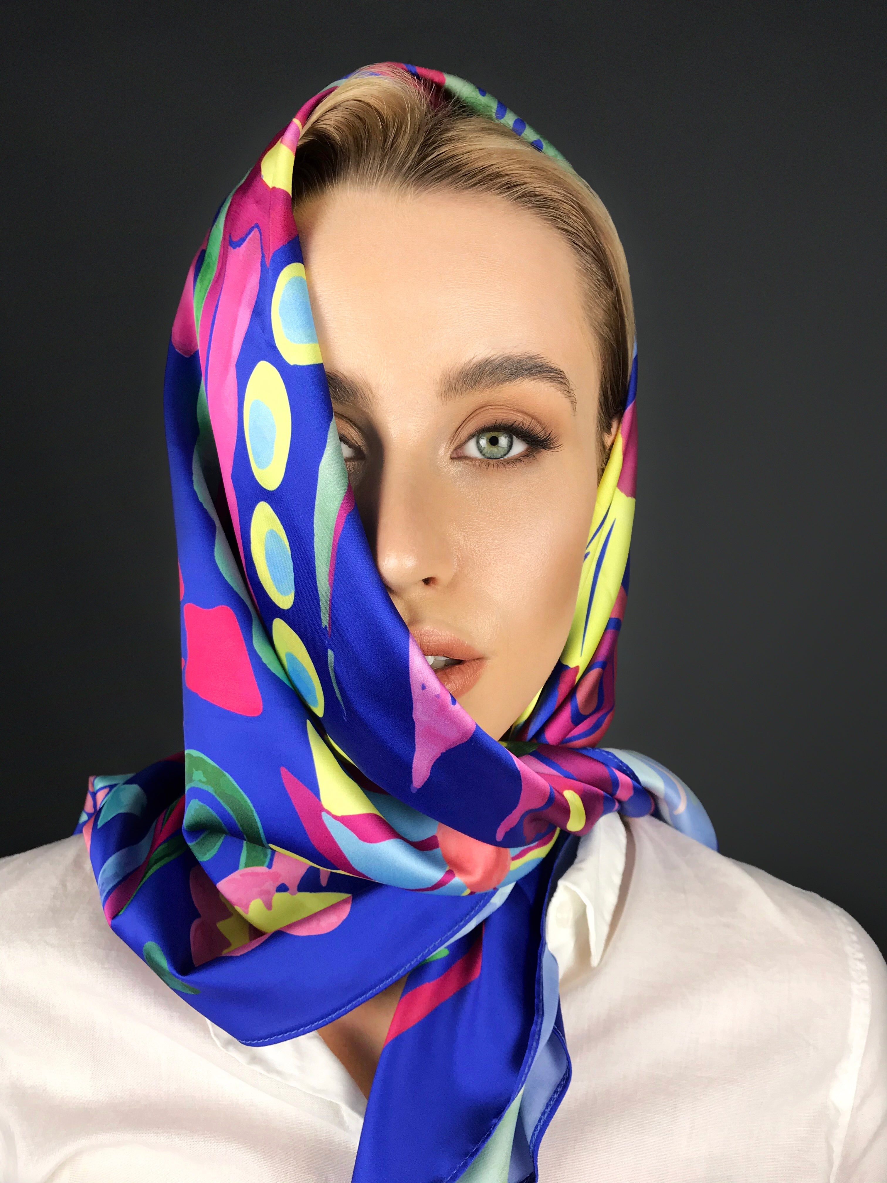 Silk scarf "Colorful Fantasy"