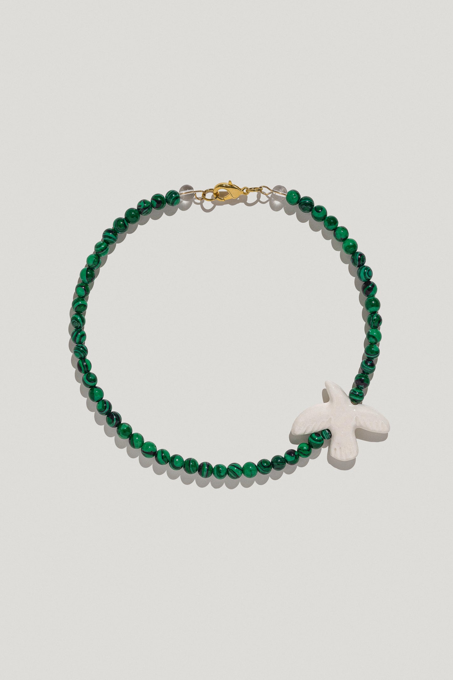 Necklace "Myrni" with malachite