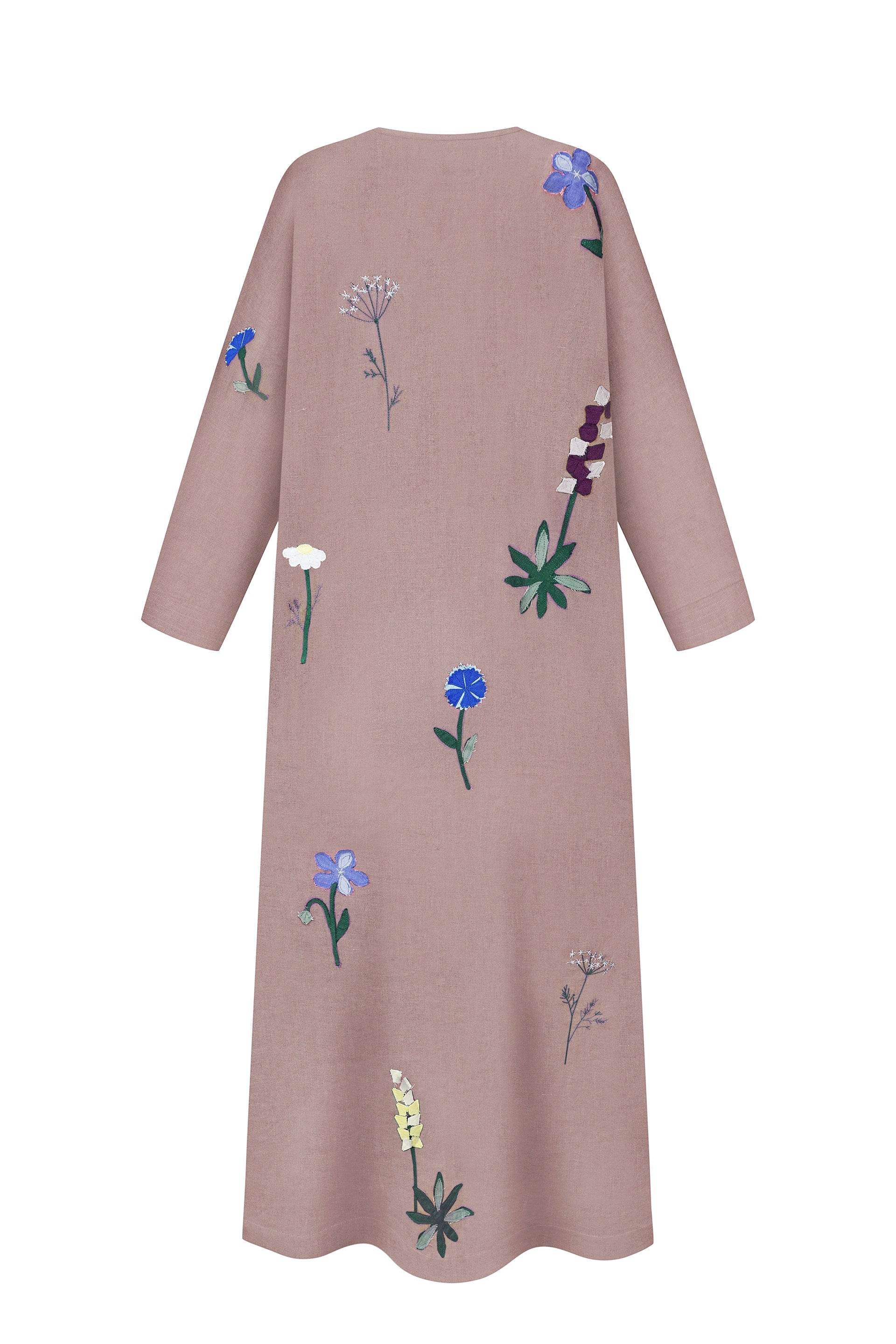 Summer trench - kimono with appliqué (lotus)